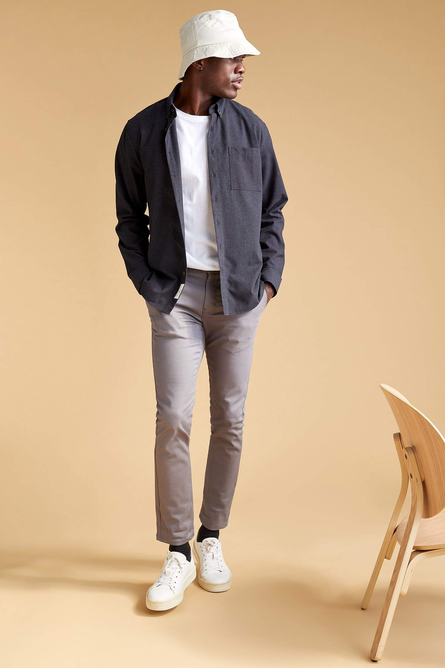 Modern Fit Basic Uzun Kollu Oduncu Gömlek