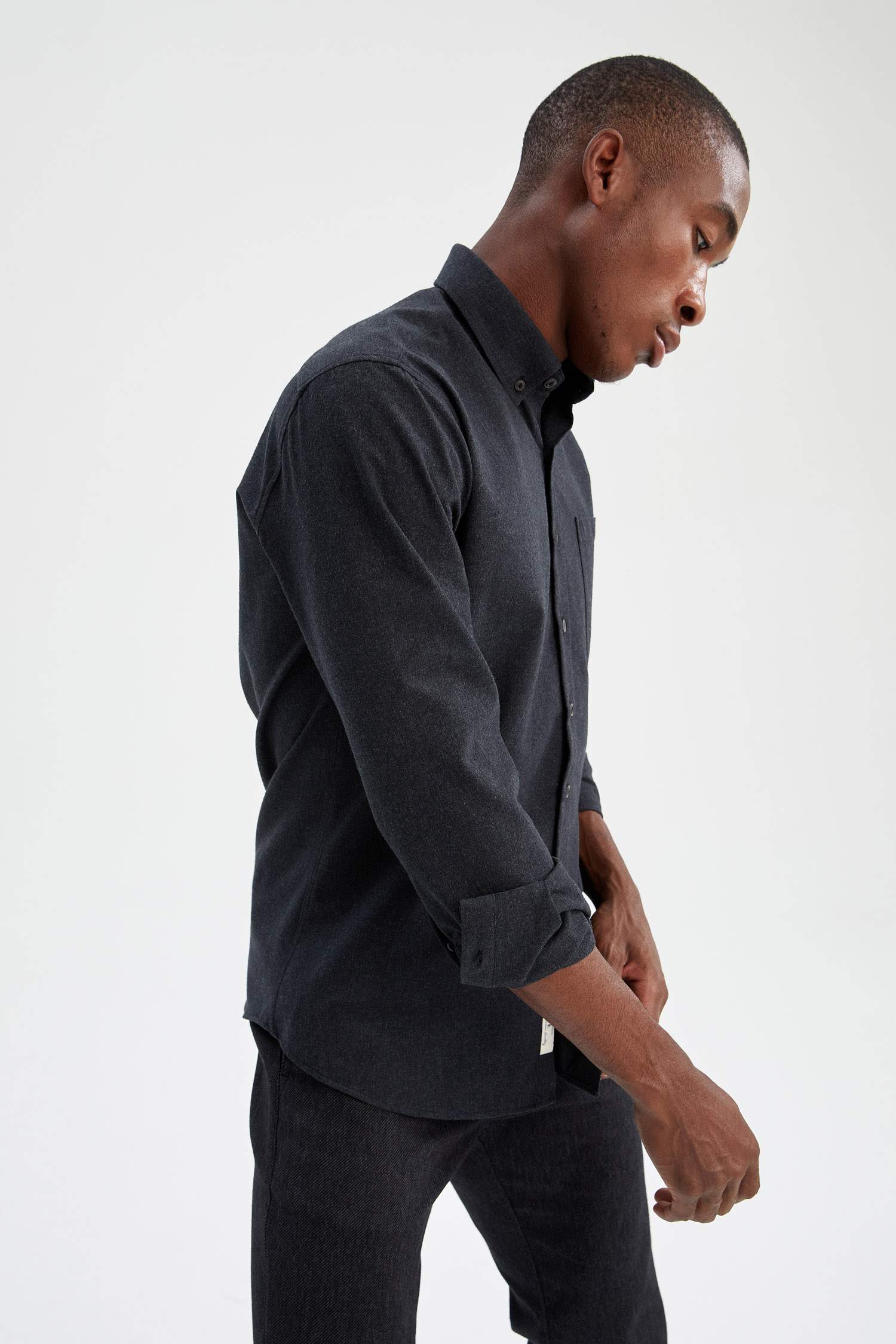 Modern Fit Basic Uzun Kollu Oduncu Gömlek