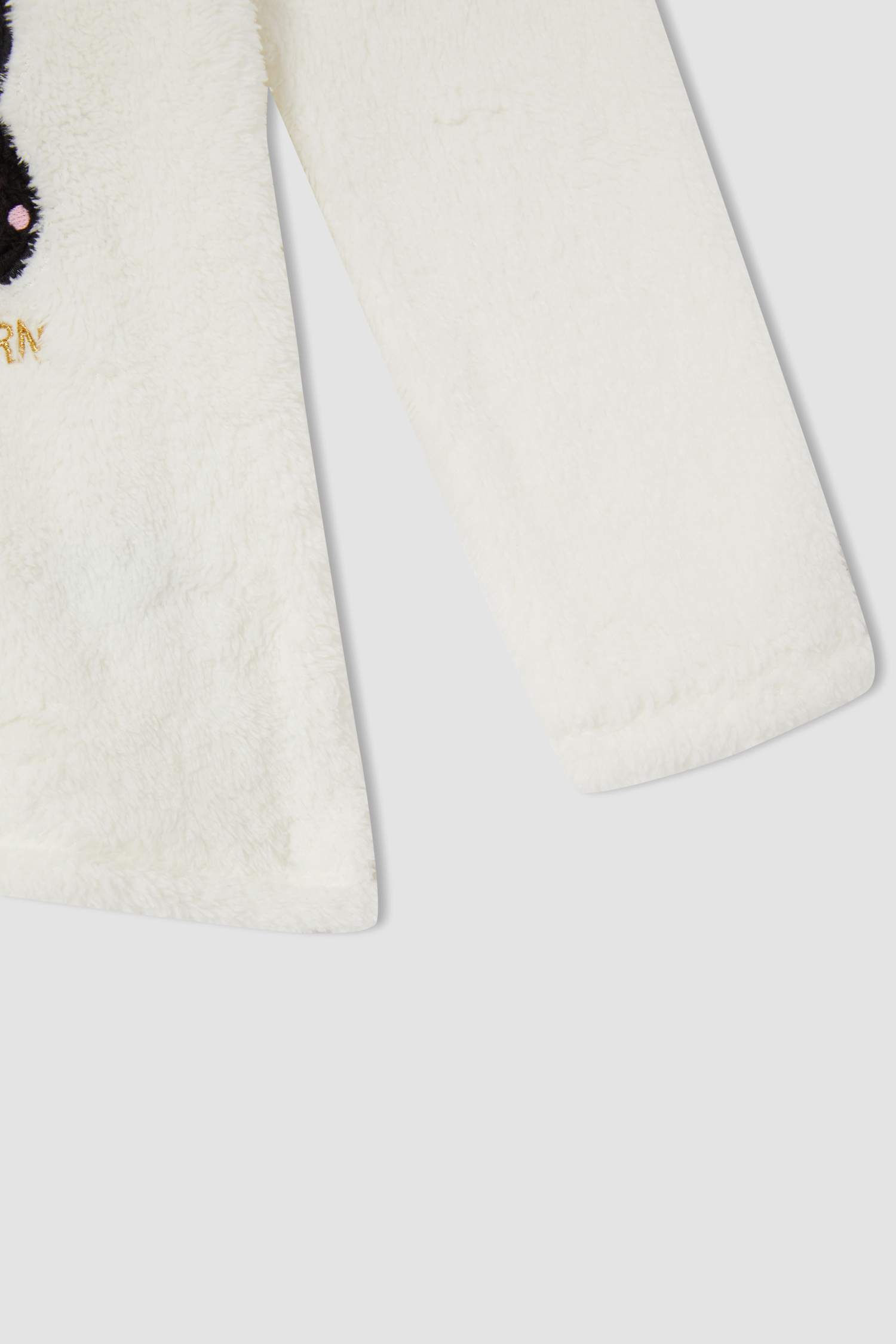 Kız Çocuk Panda Nakışlı Peluş Uzun Pijama Takımı