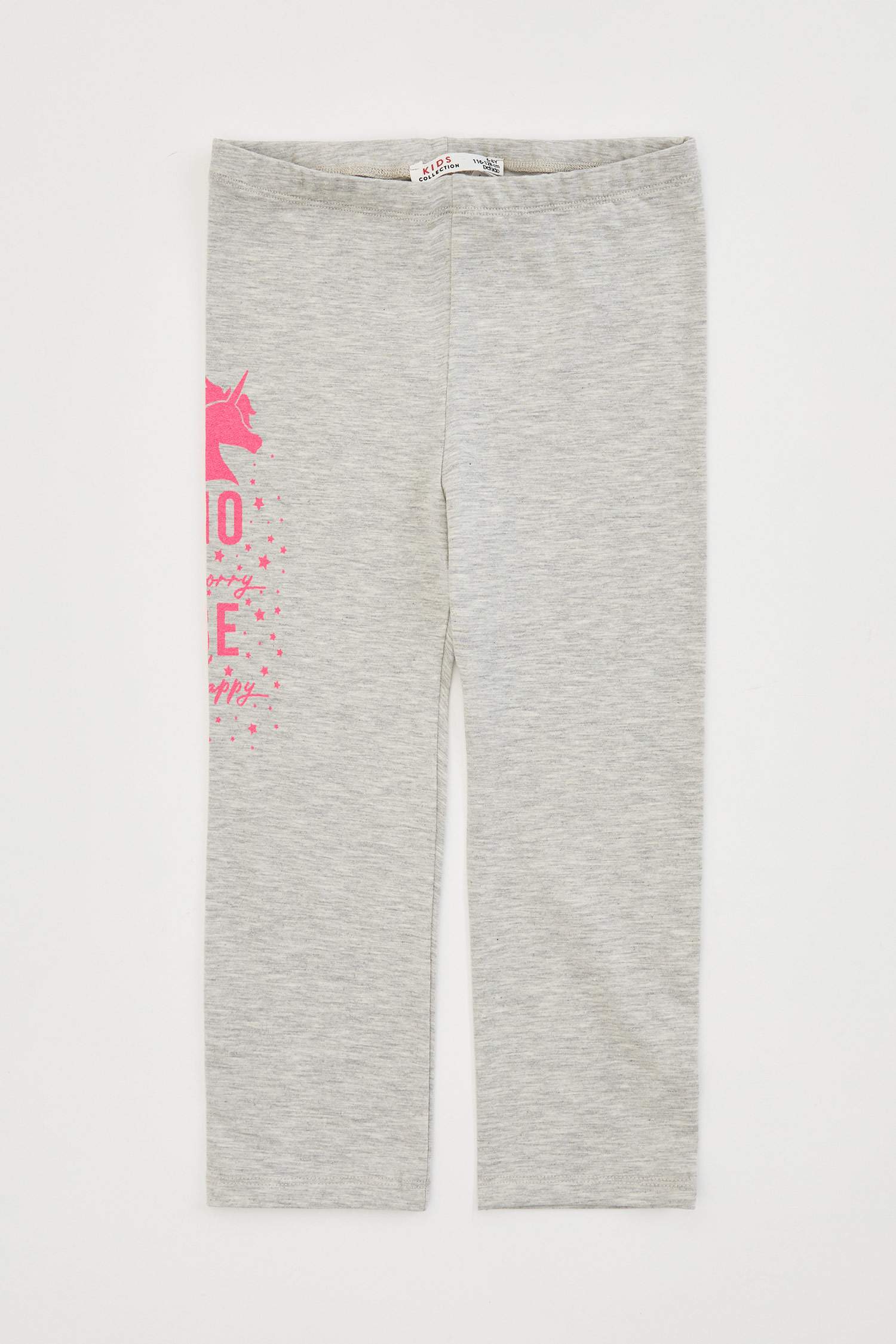 Kız Çocuk Slim Fit Kapri Boy Tekli Tayt