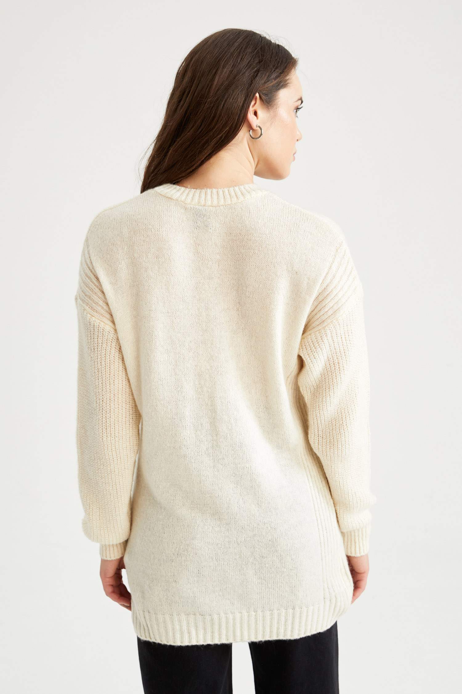 Uzun Kollu Regular Fit Triko Tunik