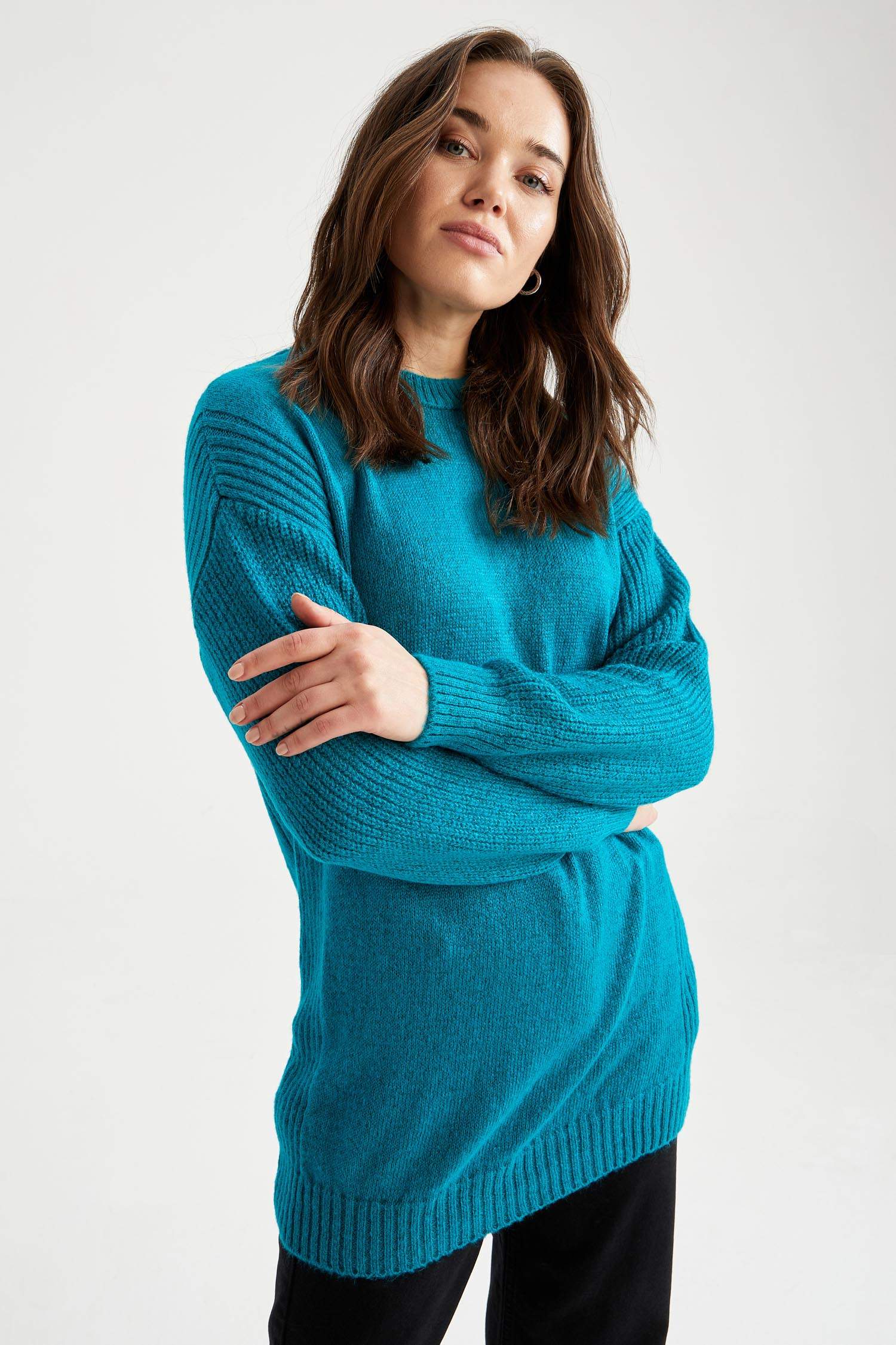 Uzun Kollu Regular Fit Triko Tunik
