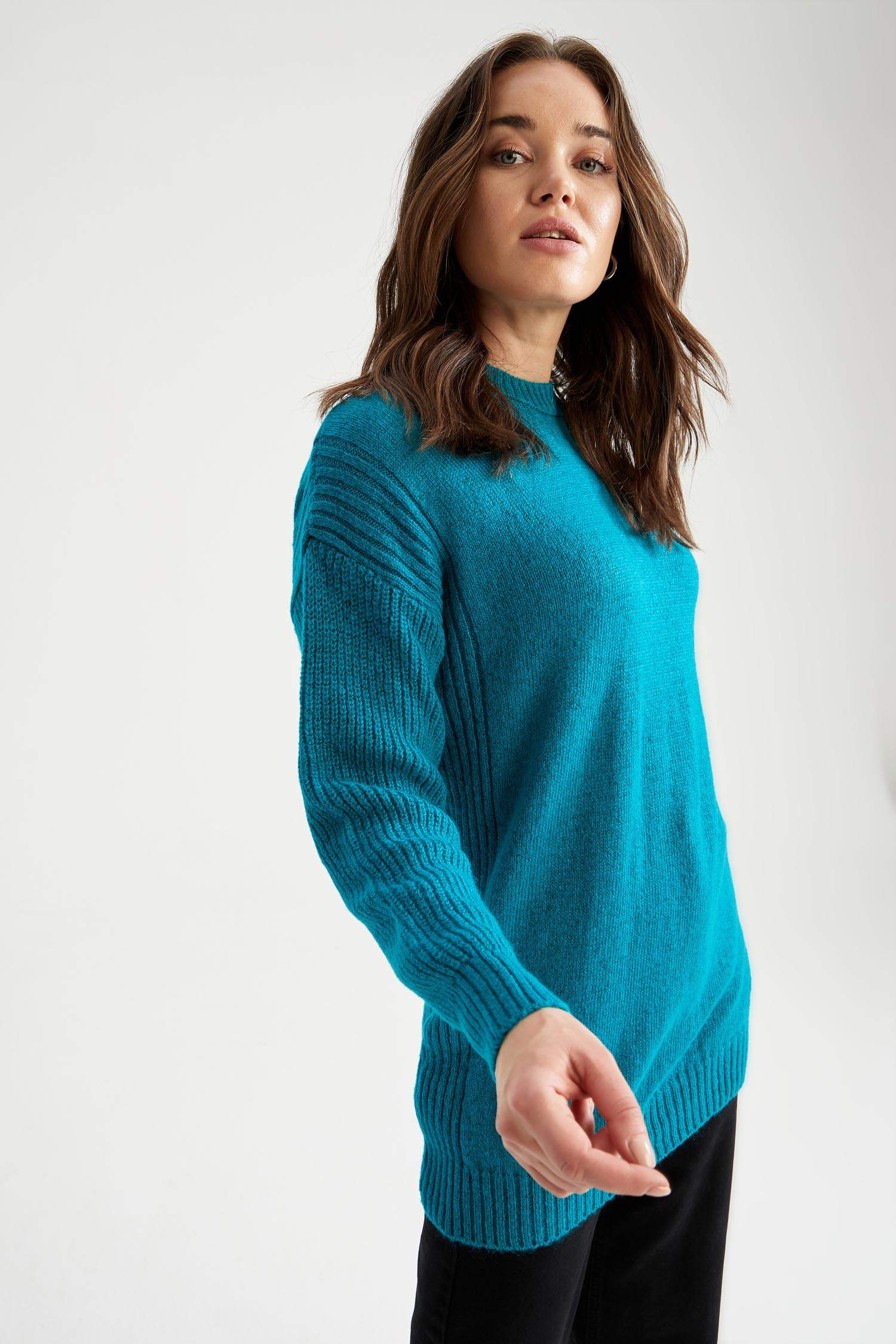 Uzun Kollu Regular Fit Triko Tunik