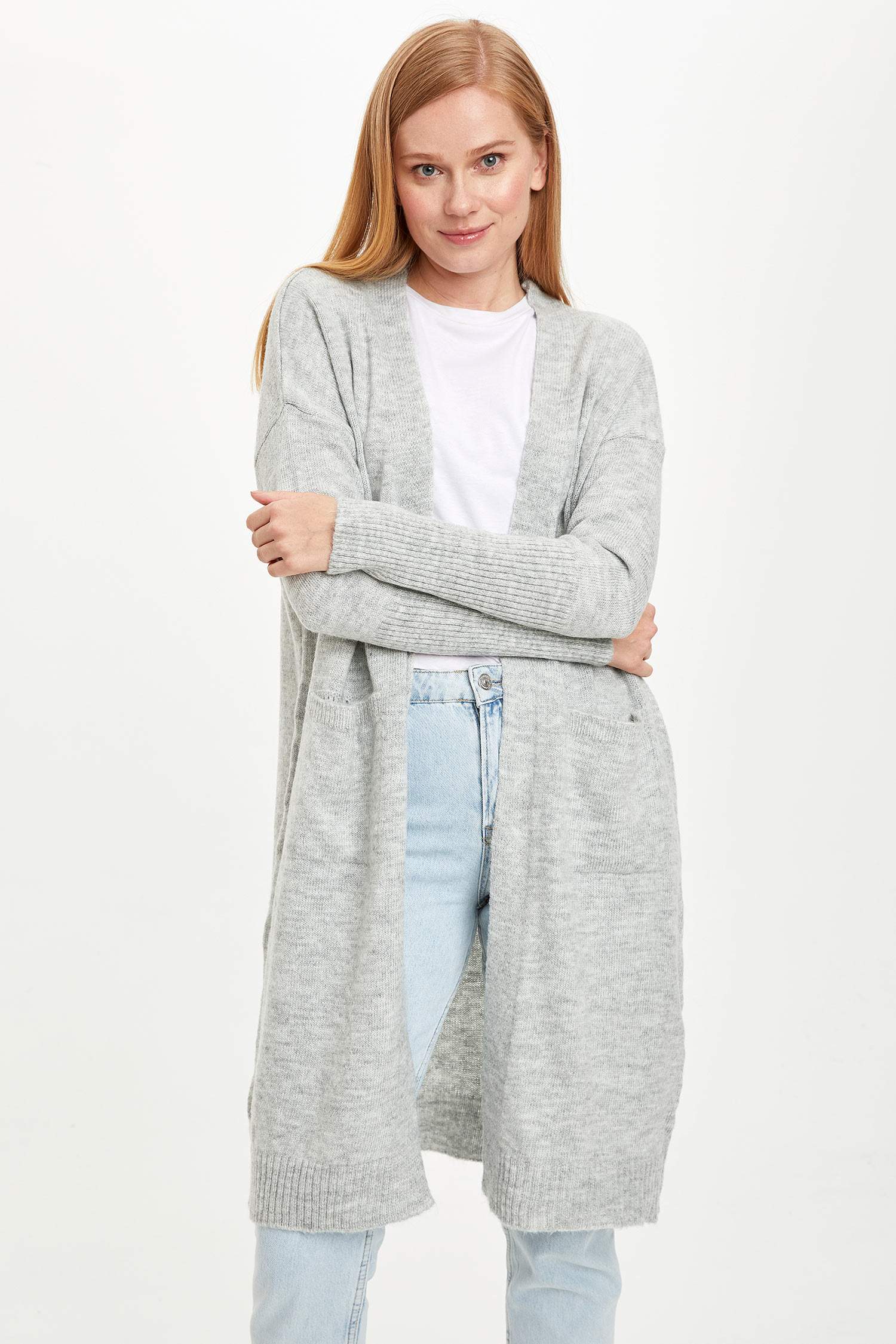 Regular Fit Cepli Triko Hırka