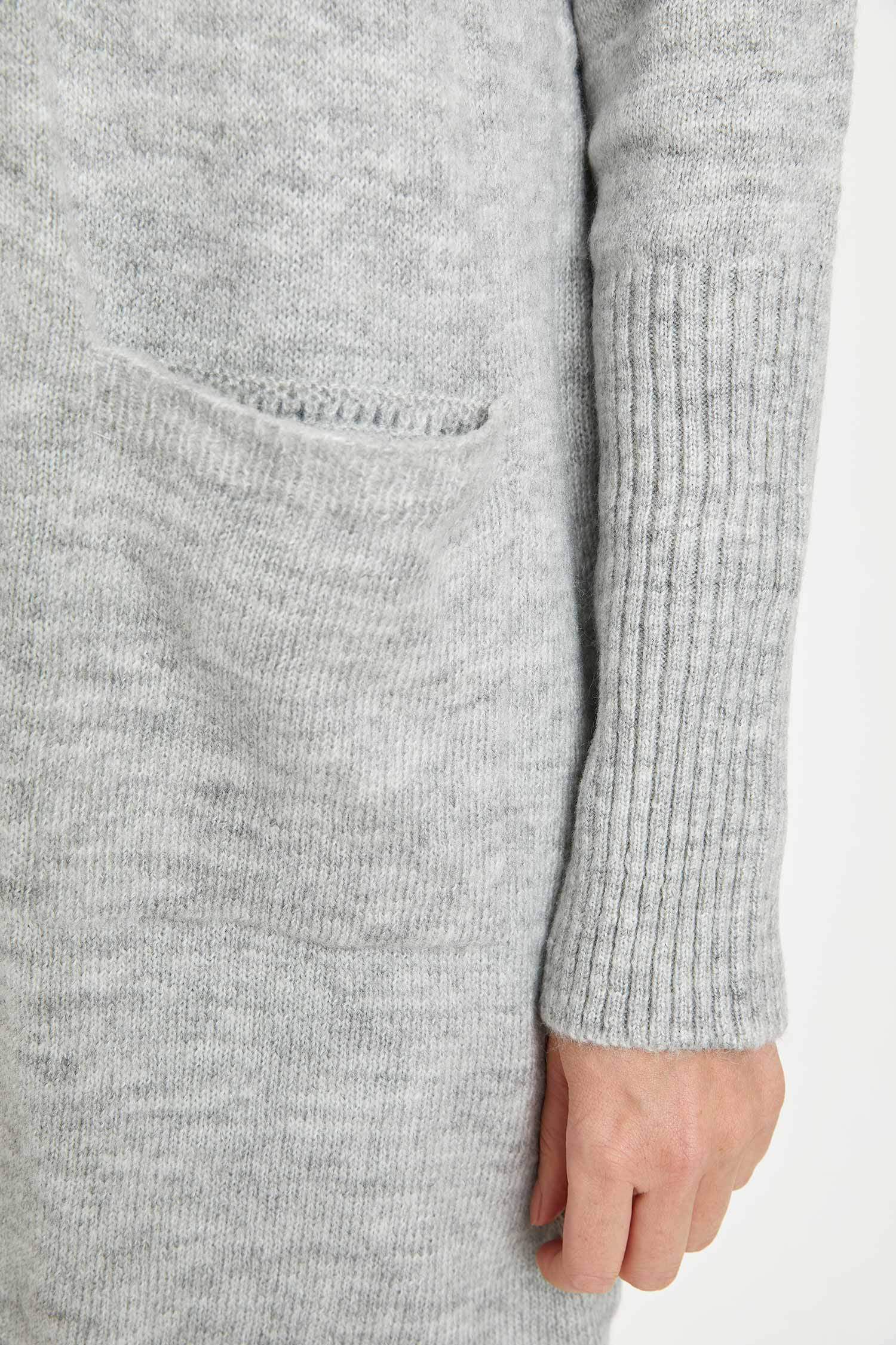 Regular Fit Cepli Triko Hırka