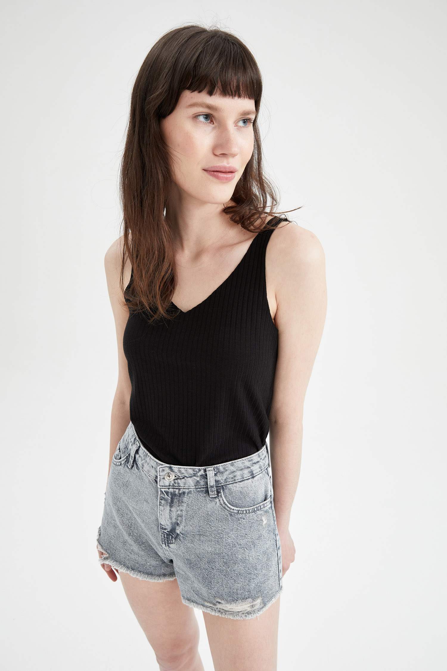 Regular Fit Bisiklet Yaka Kaşkorse Atlet