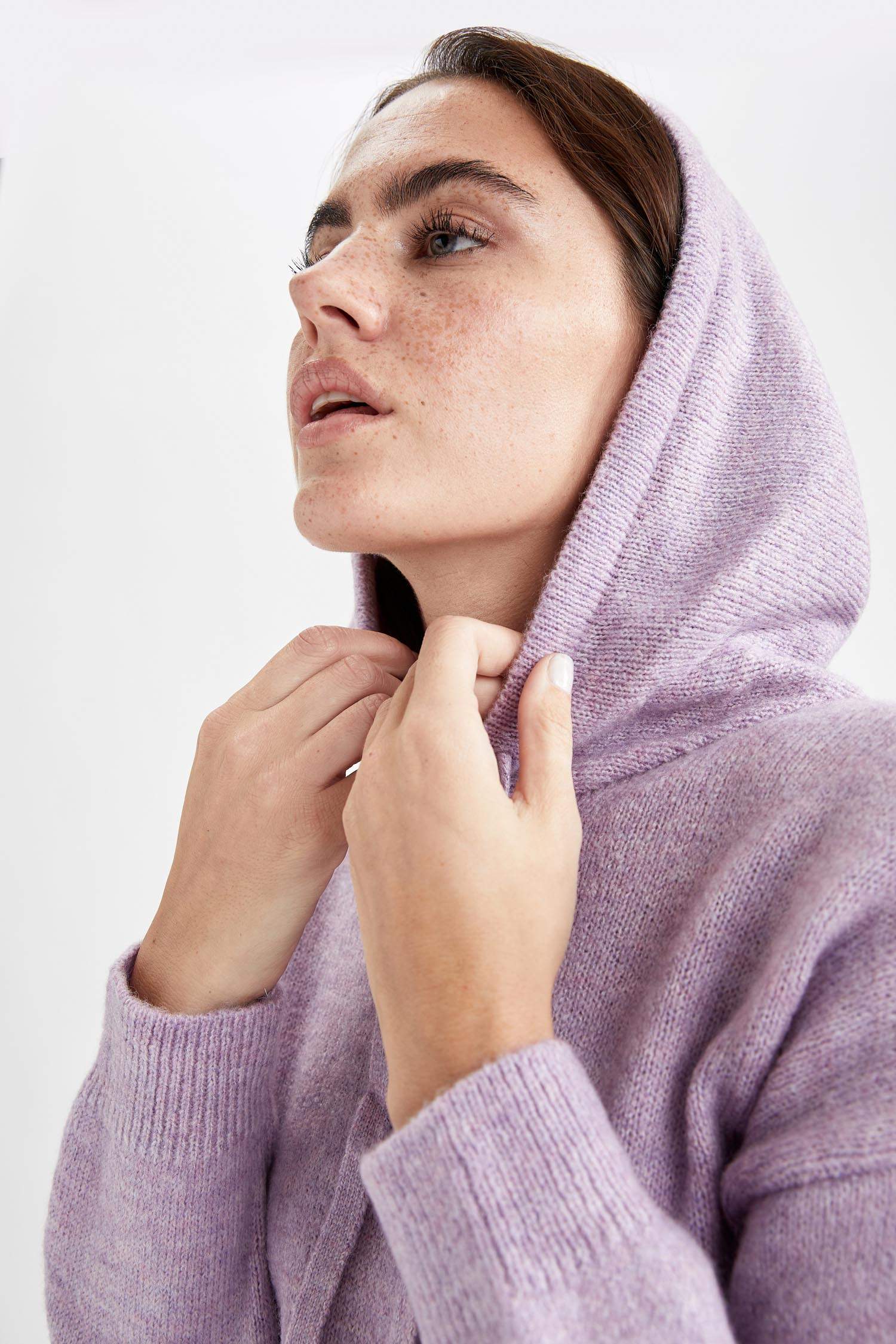 Relax Fit Kapüşonlu Triko Tunik