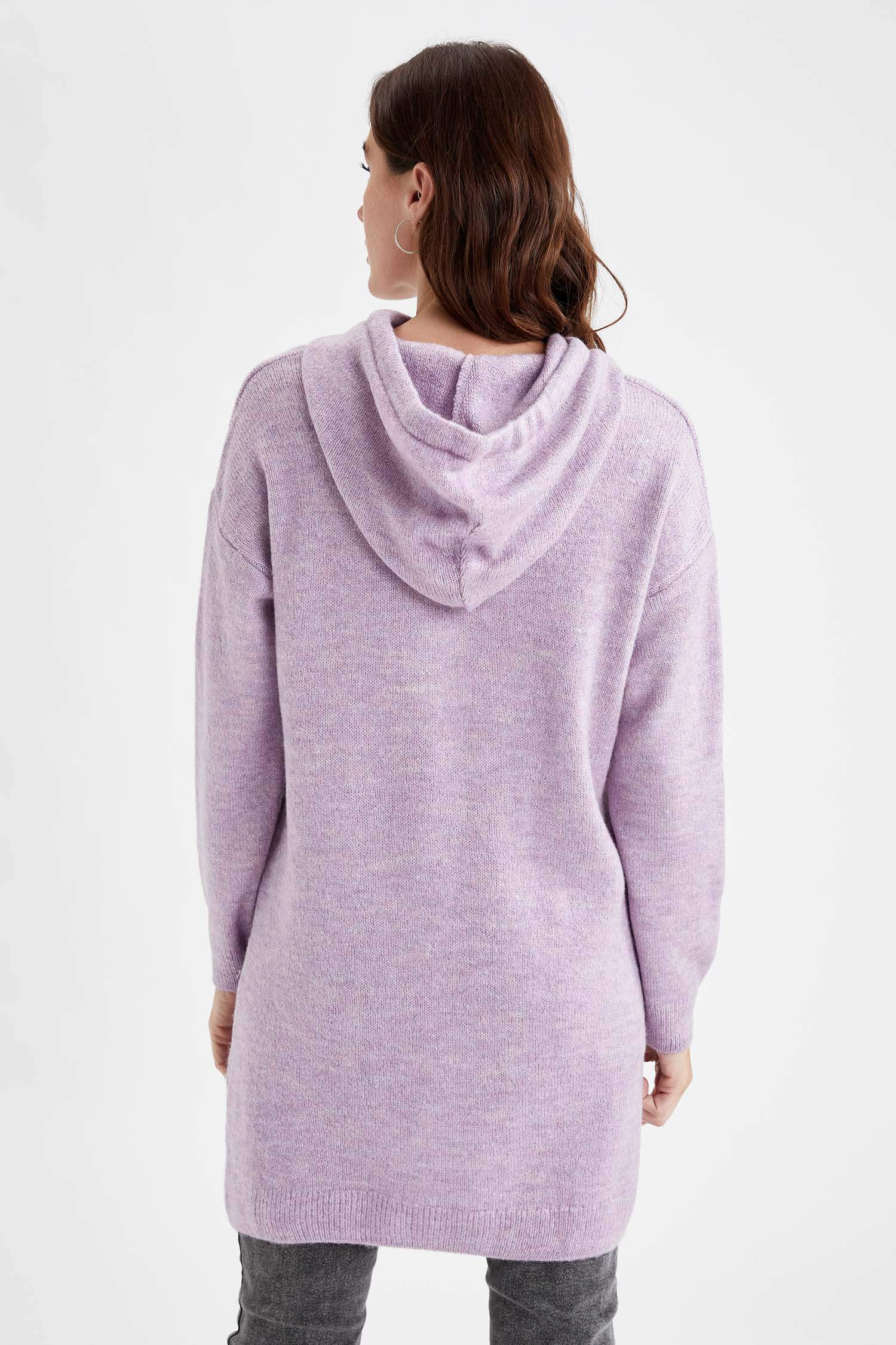 Relax Fit Kapüşonlu Triko Tunik