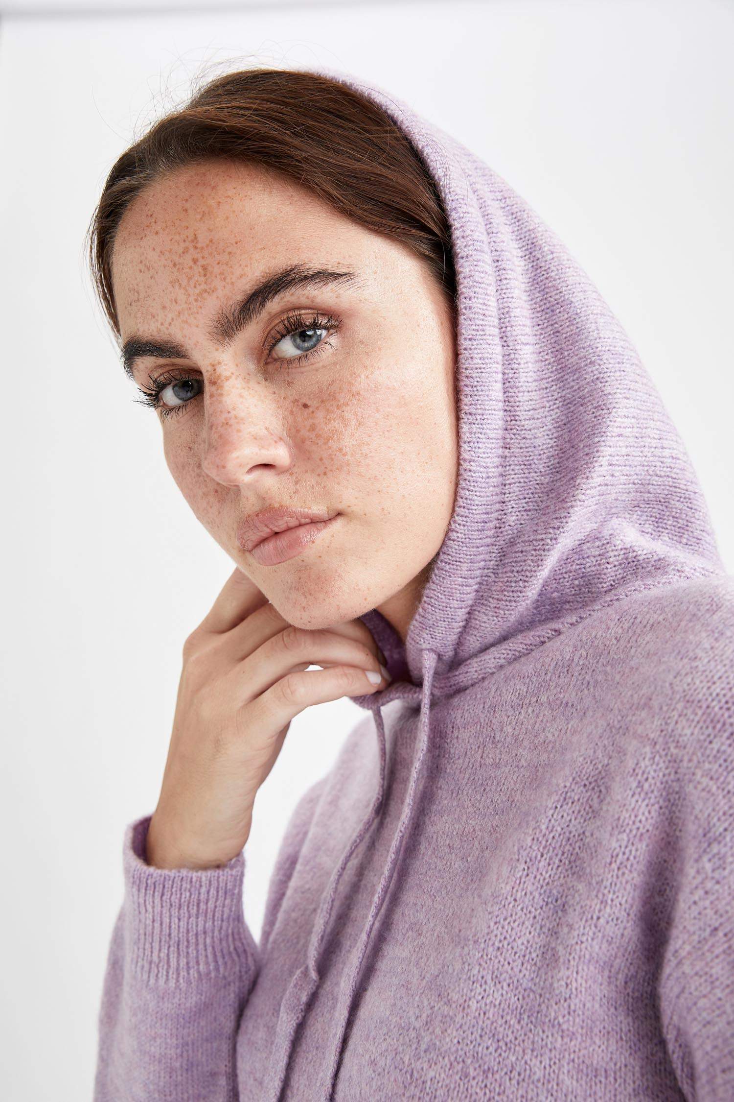 Relax Fit Kapüşonlu Triko Tunik