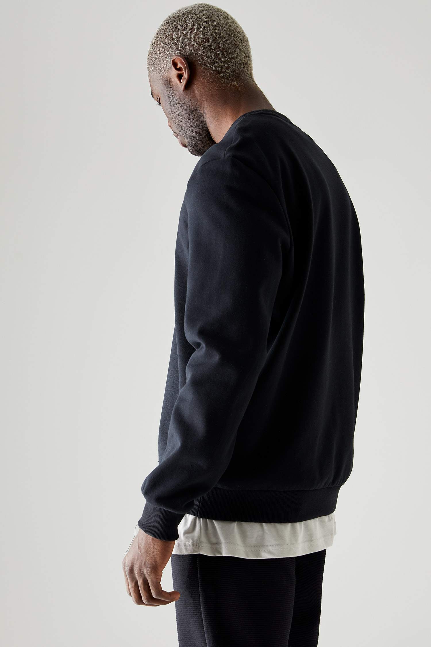 Regular Fit Bisiklet Yaka Basic Pamuklu Sweatshirt
