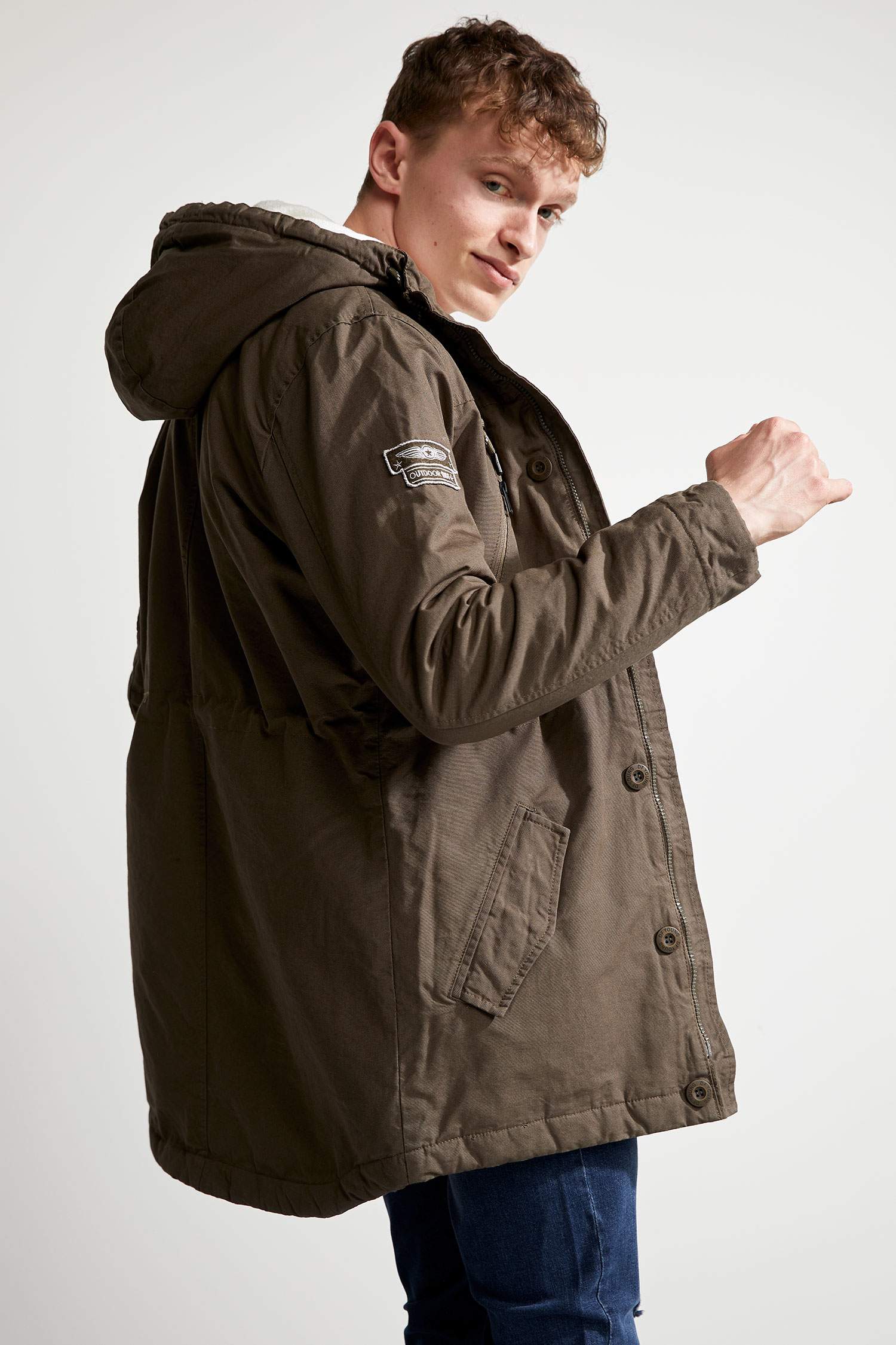 Kapüşonlu Slim Fit Pamuklu İçi Yumuşak Tüylü Kalın Parka