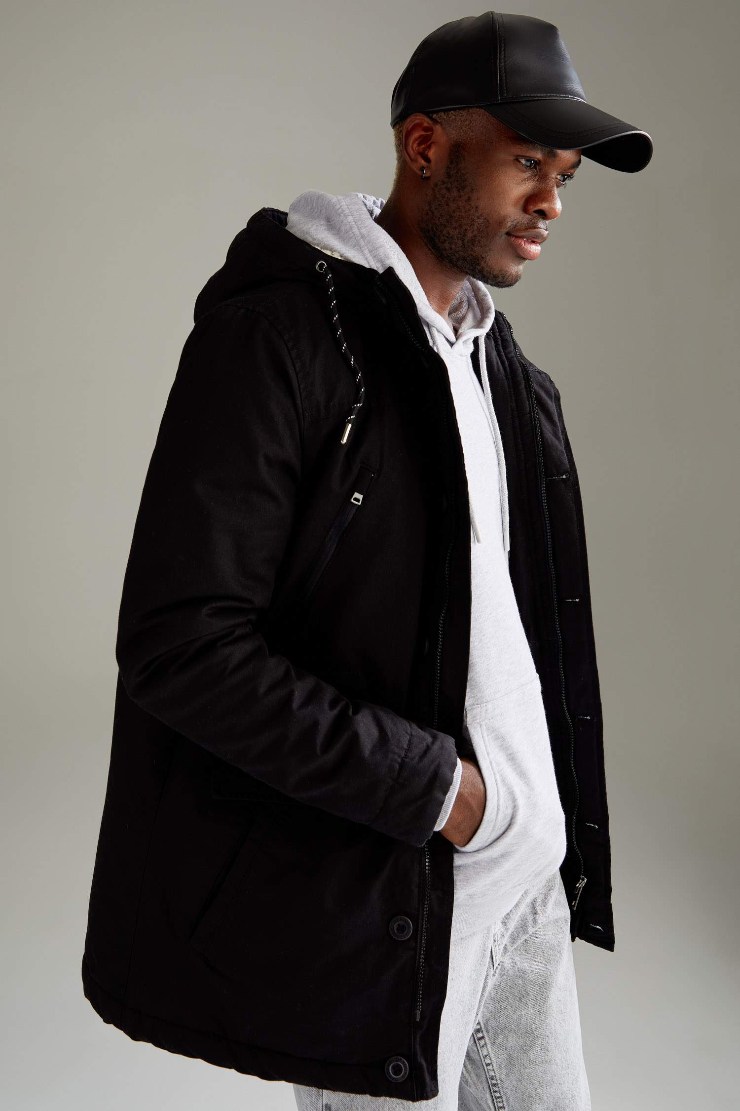 Kapüşonlu Slim Fit Pamuklu İçi Yumuşak Tüylü Kalın Parka