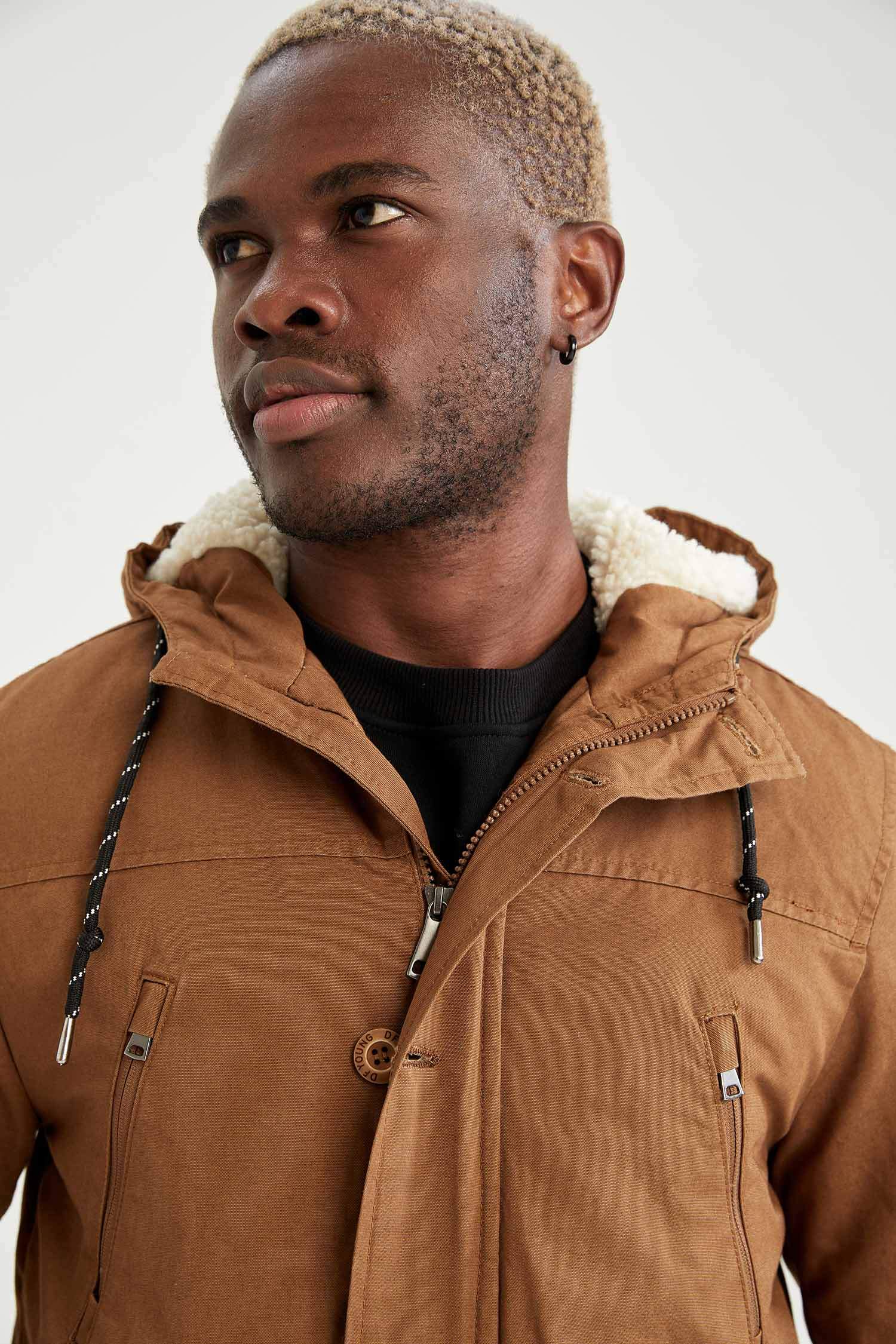 Slim Fit Kapüşonlu İçi Yumuşak Tüylü Parka