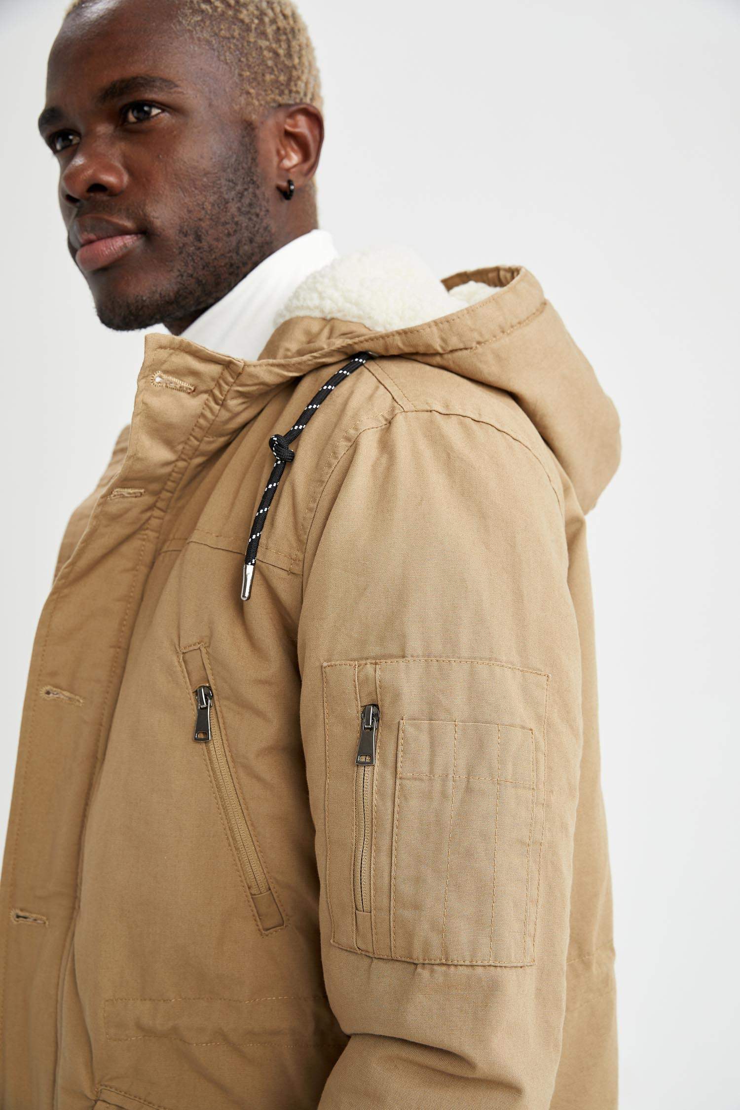 Kapüşonlu Slim Fit Pamuklu İçi Yumuşak Tüylü Kalın Parka