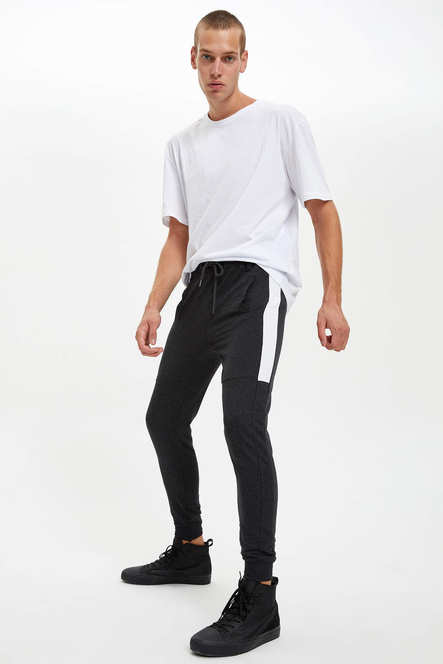 Slim Fit Blog Desenli Jogger Eşofman Altı