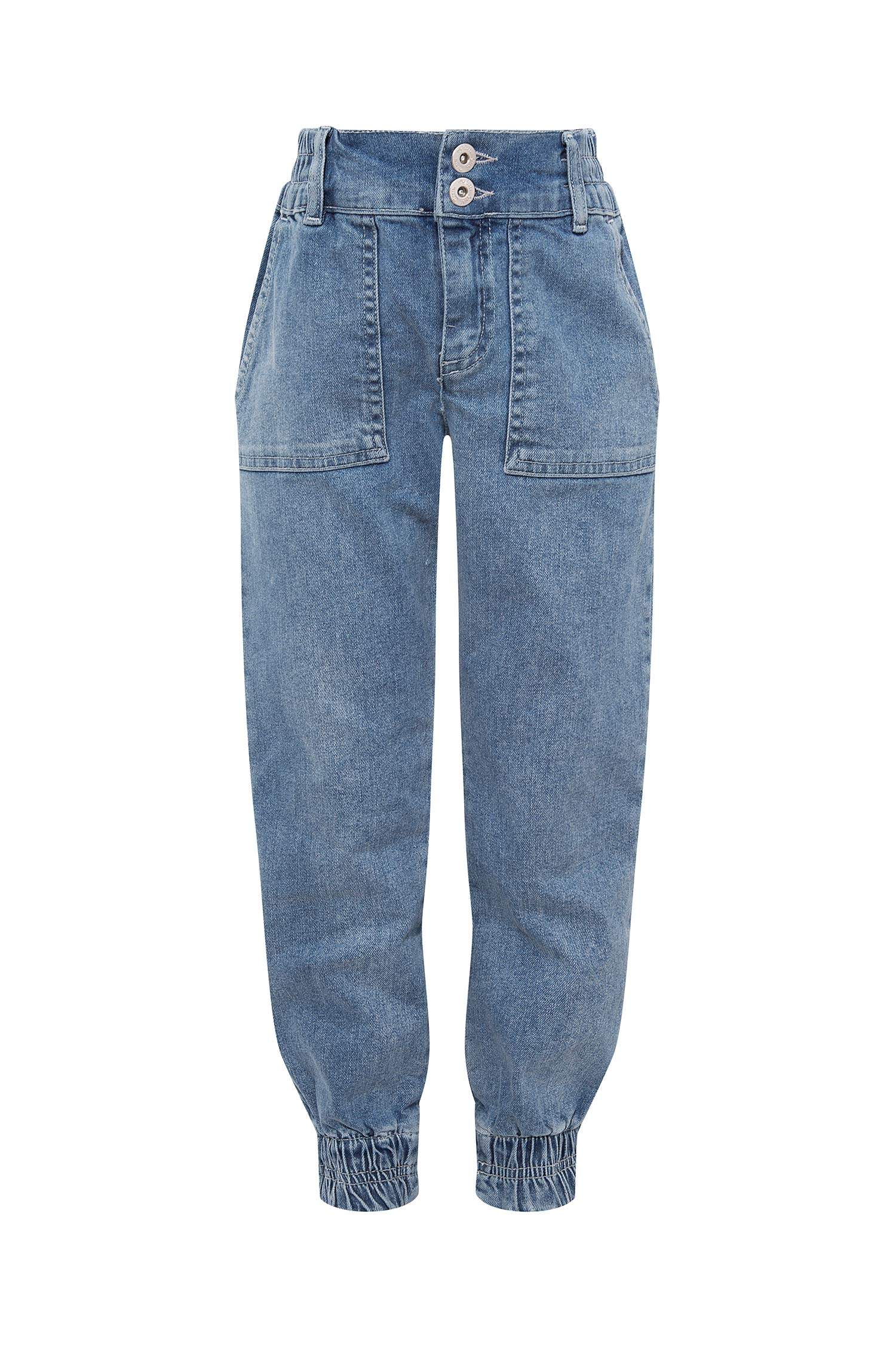 Kız Çocuk Kargo Jogger Jean Pantolon