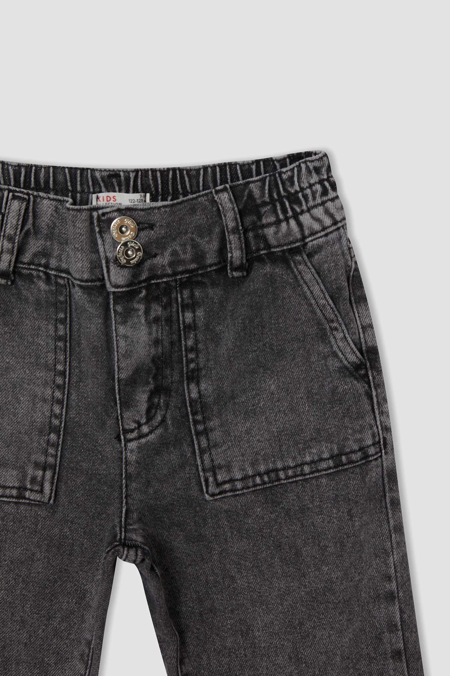 Kız Çocuk Kargo Jogger Jean Pantolon