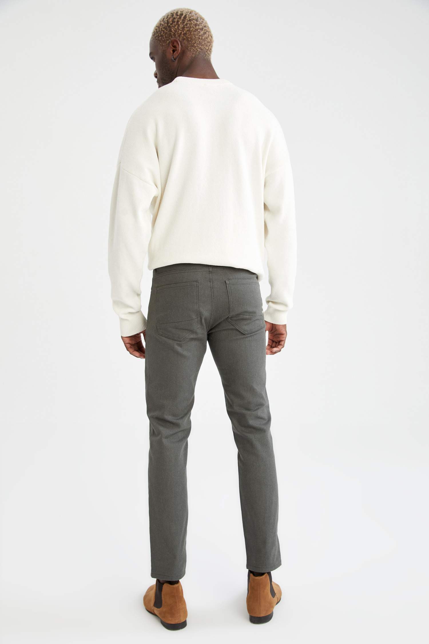 Slim Fit Yün Görünümlü Esnek Pantolon