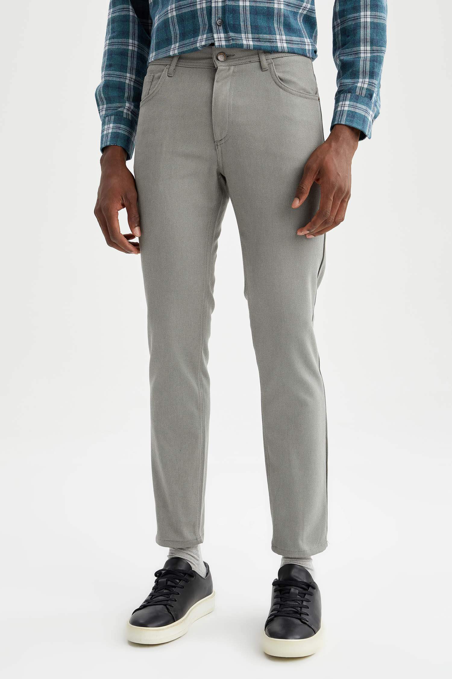 Slim Fit Yün Görünümlü Esnek Pantolon