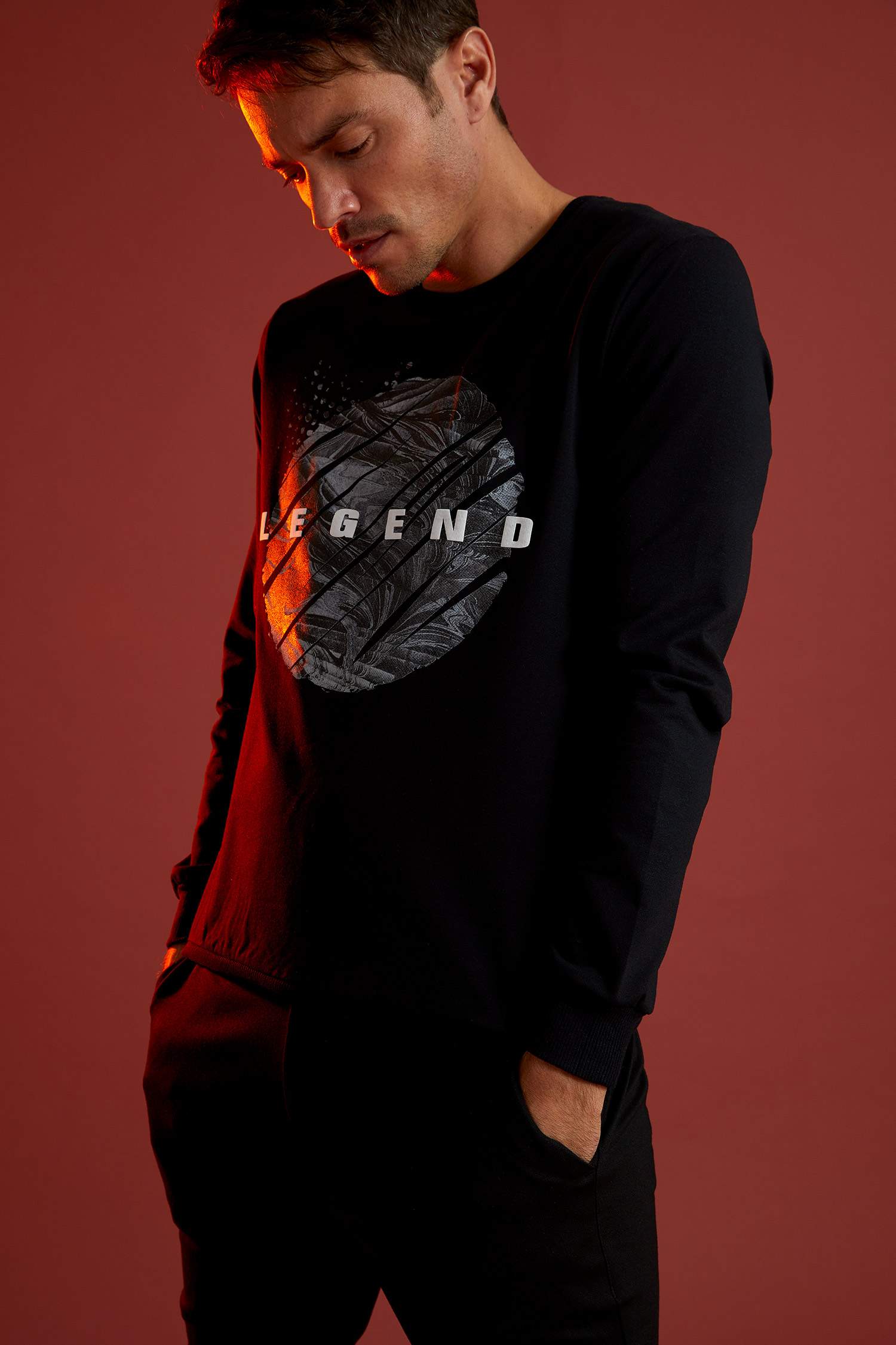 Regular Fit Bisiklet Yaka Uzun Kollu Sweatshirt