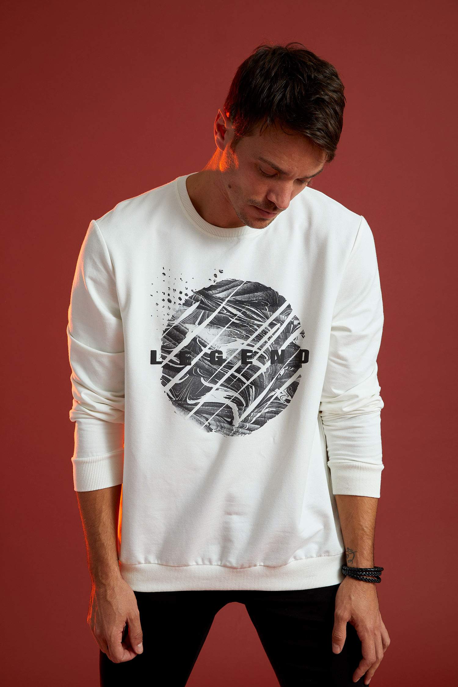 Regular Fit Bisiklet Yaka Uzun Kollu Sweatshirt