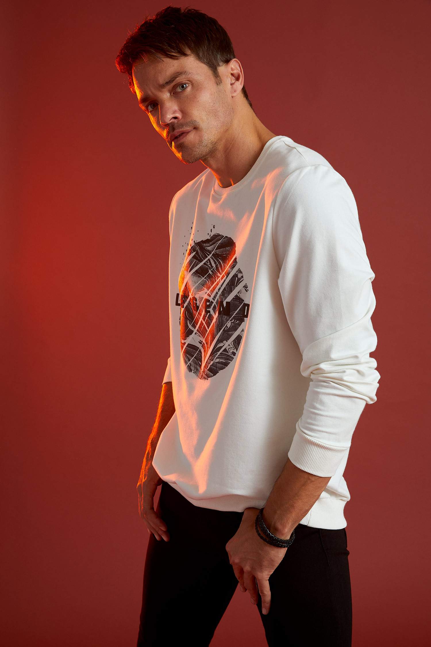 Regular Fit Bisiklet Yaka Uzun Kollu Sweatshirt