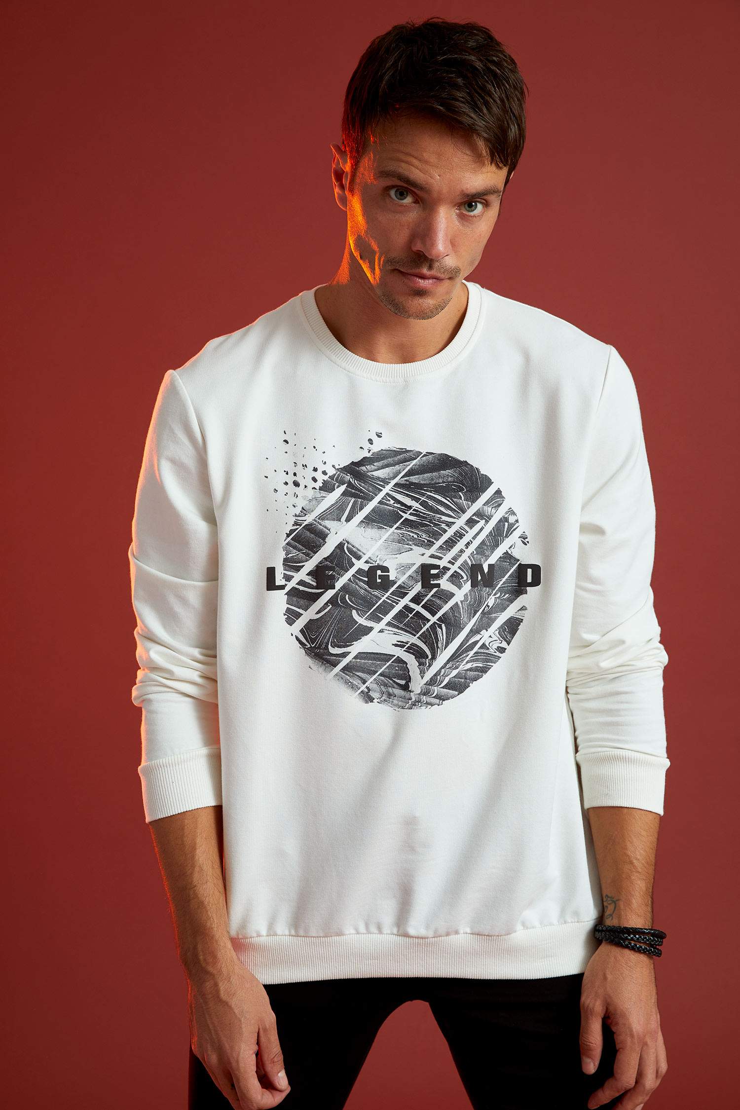 Regular Fit Bisiklet Yaka Uzun Kollu Sweatshirt