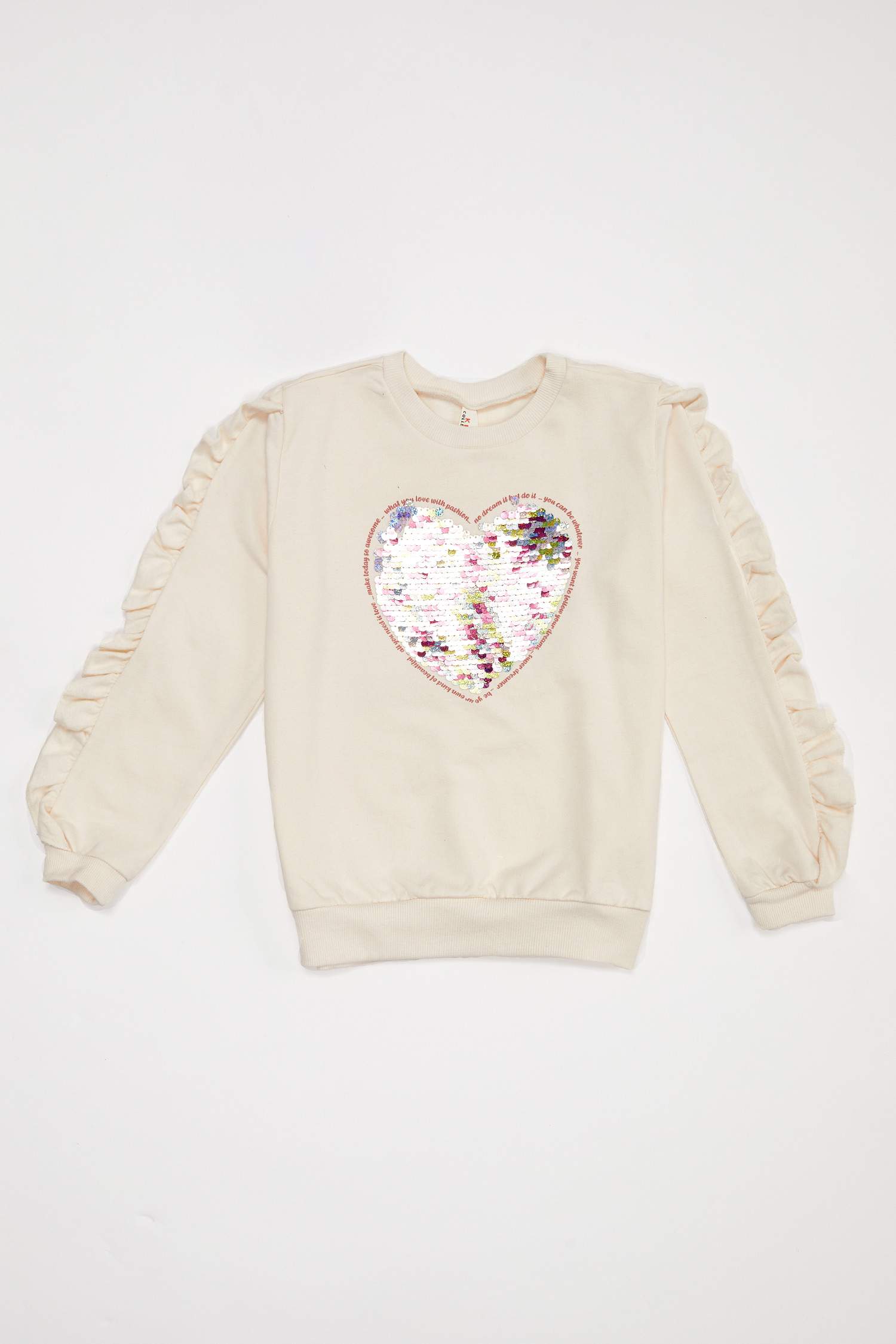 Kız Çocuk Payet İşlememli Sweatshirt