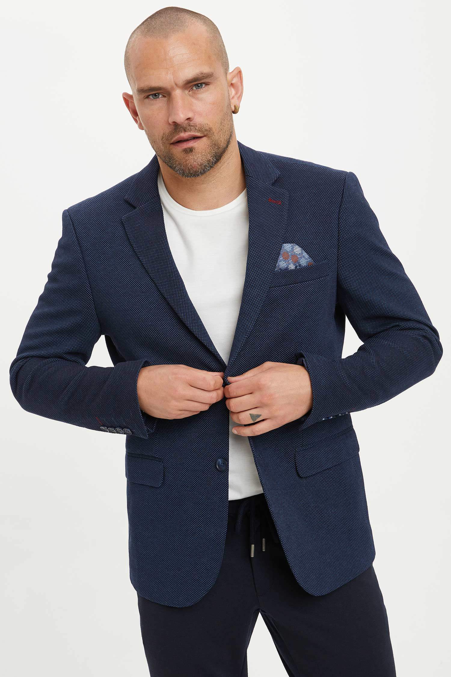 MODERN FIT Baskılı Astarlı Blazer