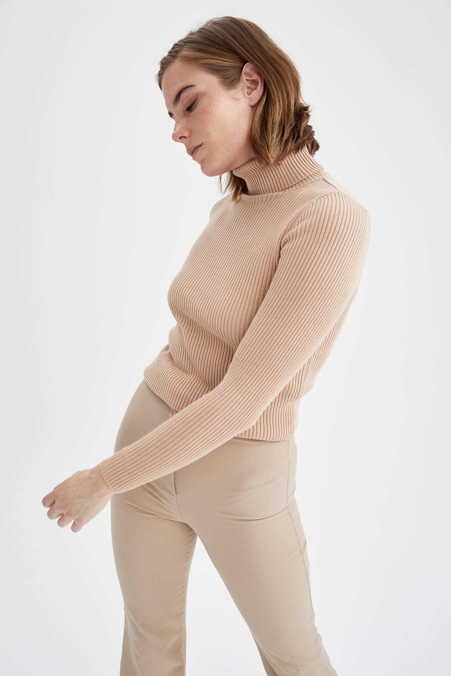Basic Balıkçı Yaka Relax Fit Triko Kazak