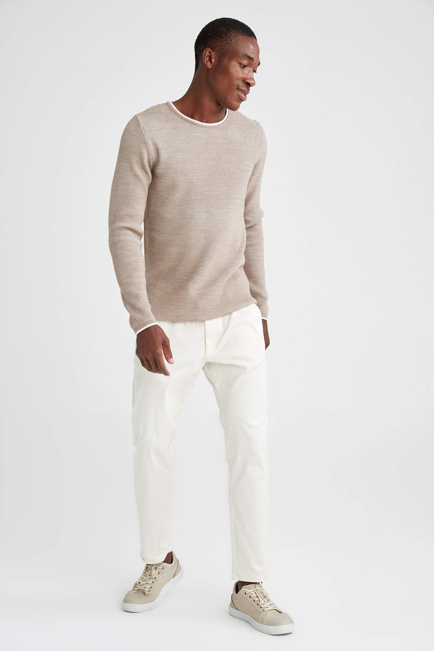 Slim Fit Bisiklet Yaka Triko Kazak