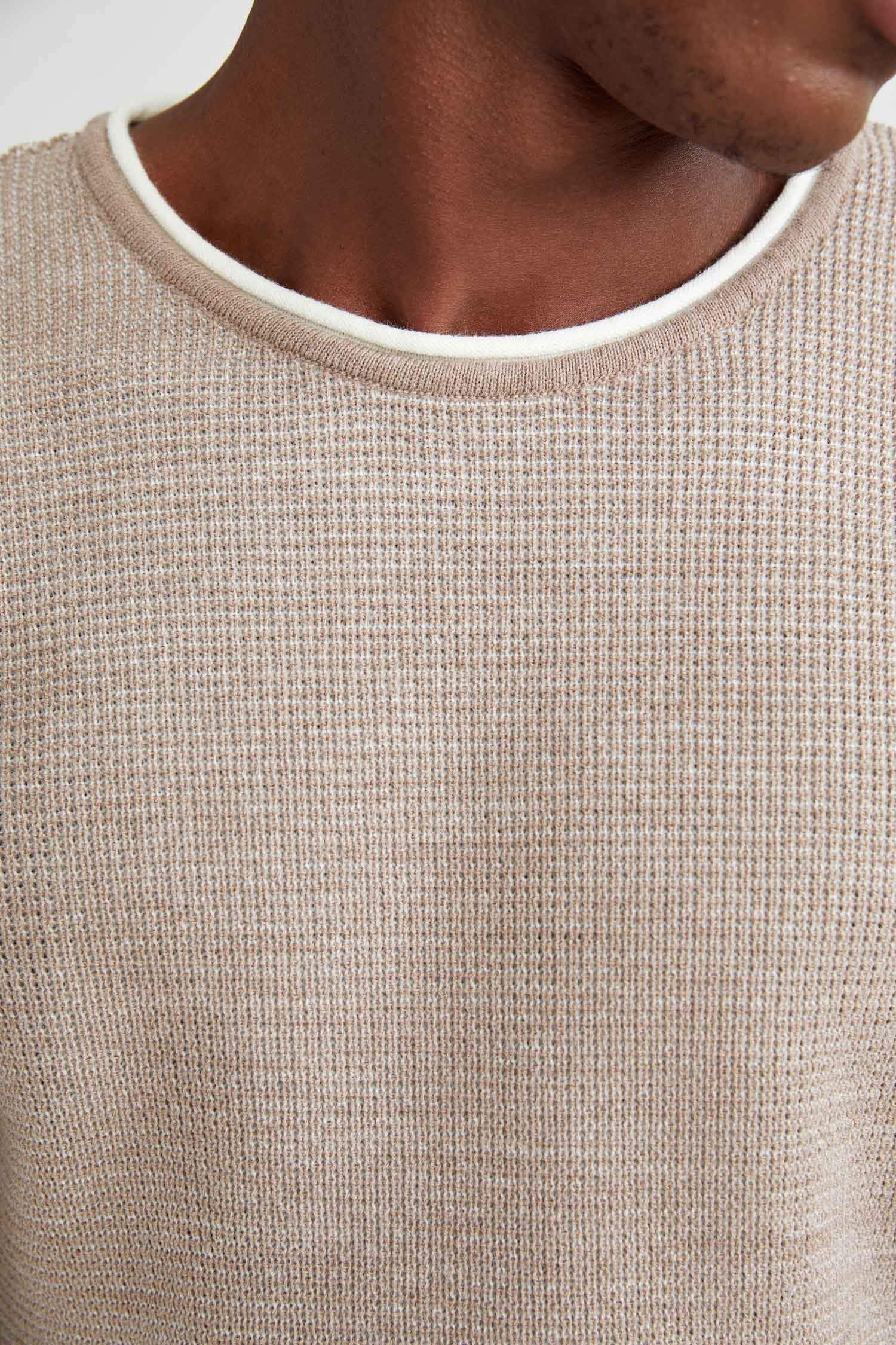Slim Fit Bisiklet Yaka Triko Kazak