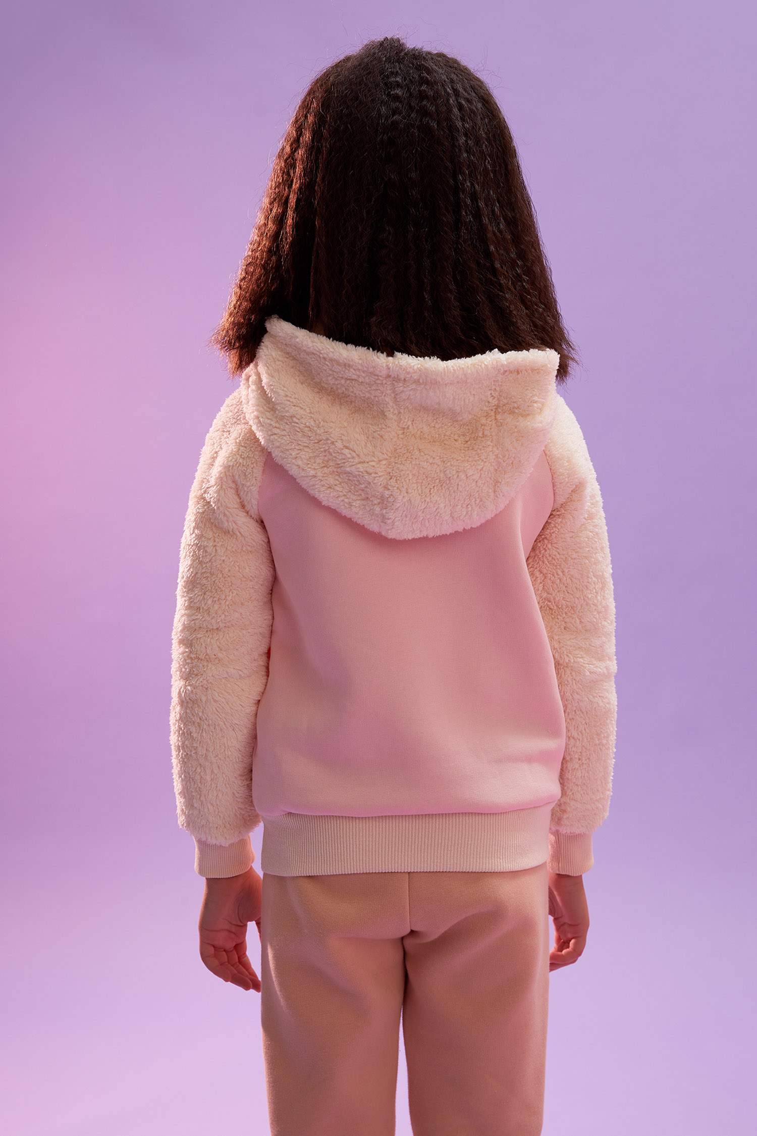 Kız Çocuk Kapüşonlu Peluş Sweatshirt