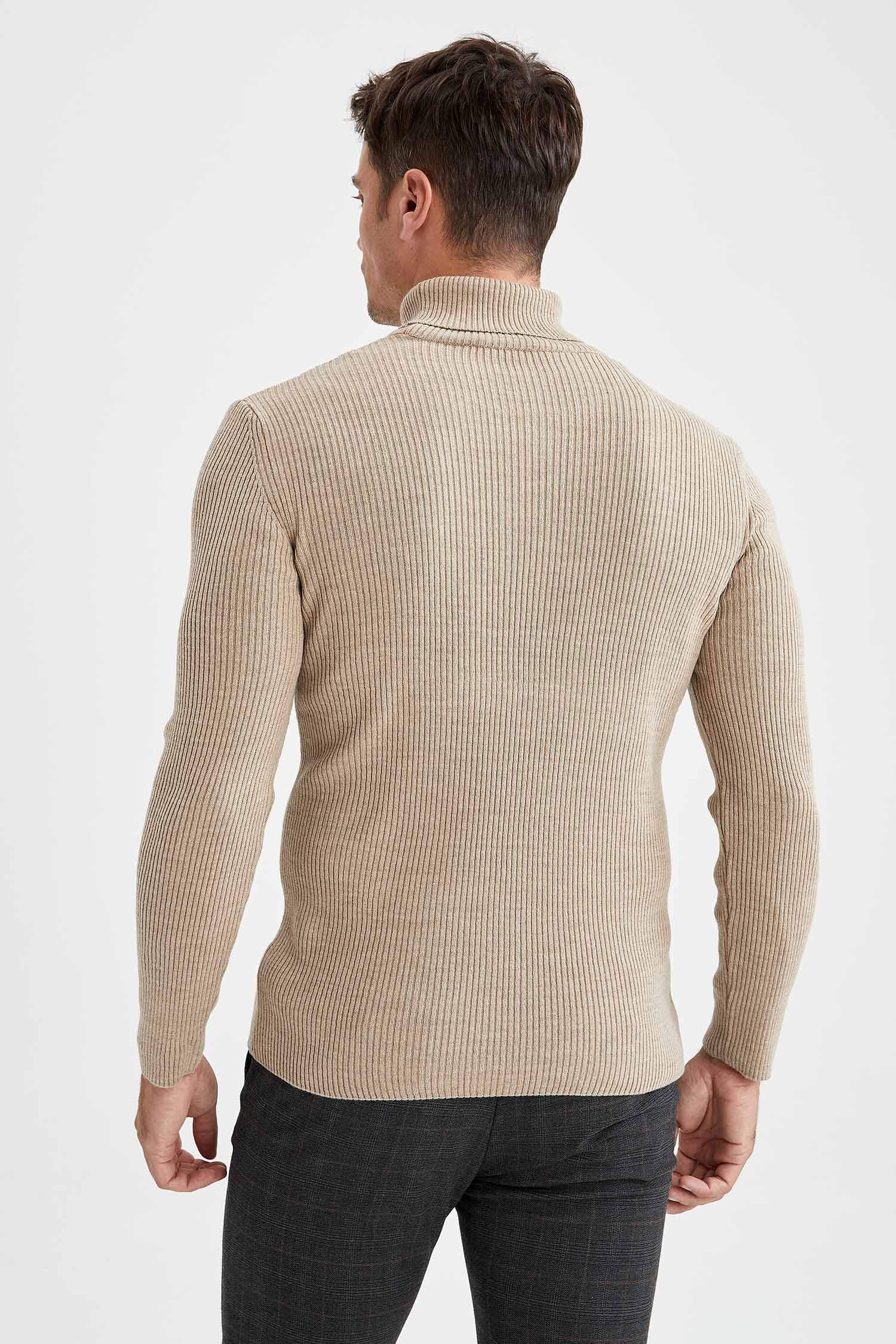 Slim Fit Balıkçı Yaka Triko Kazak