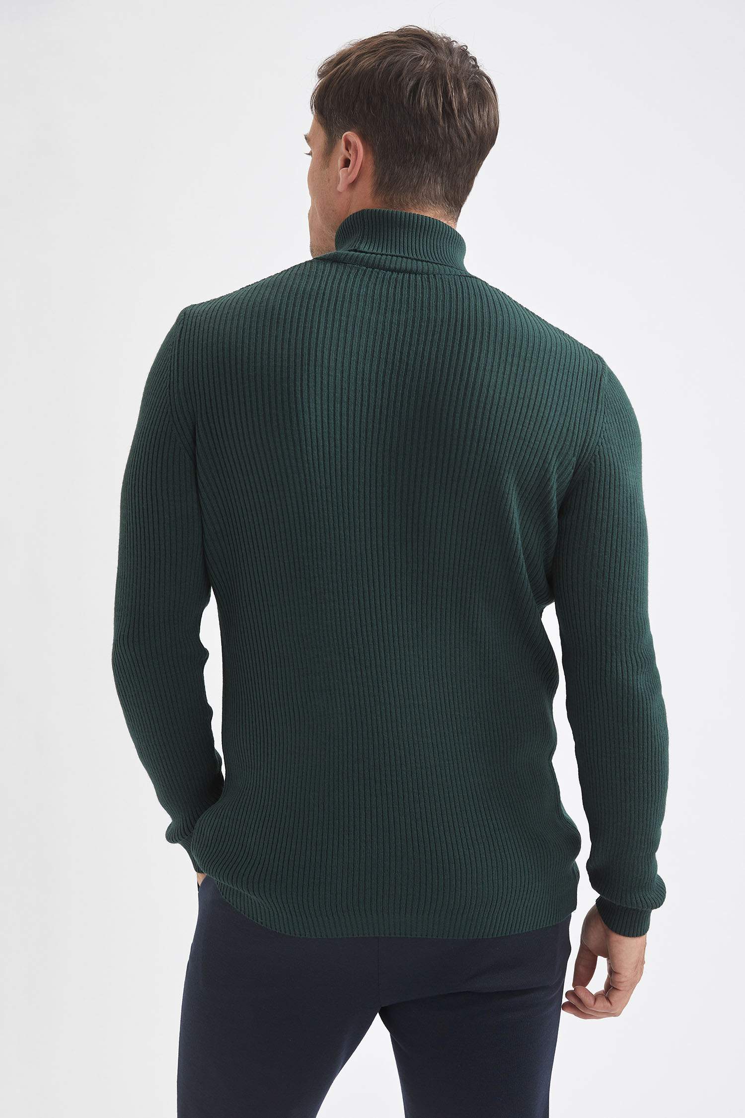 Slim Fit Balıkçı Yaka Triko Kazak