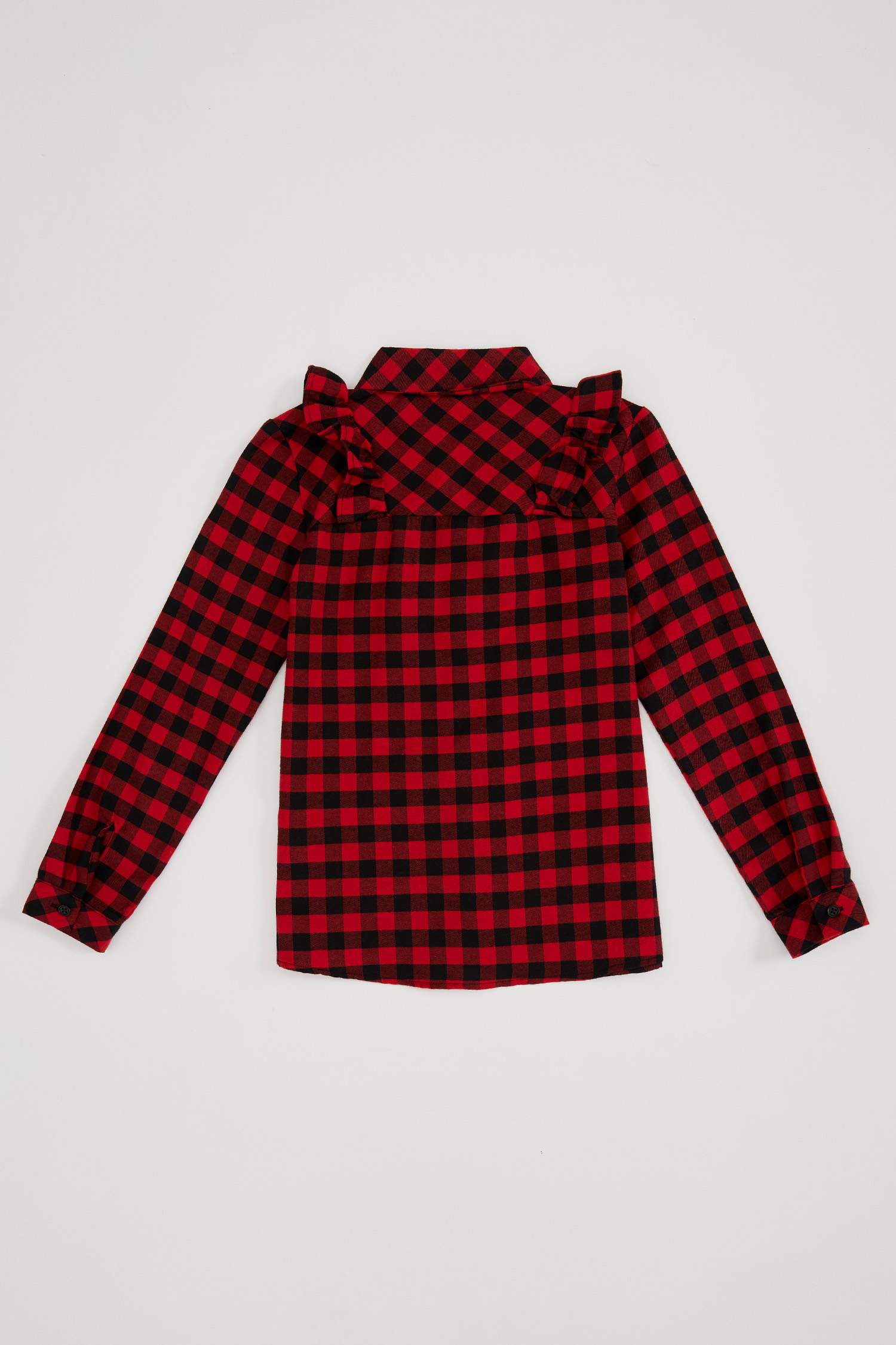 Kız Çocuk Regular Fit Twill Uzun Kollu Gömlek
