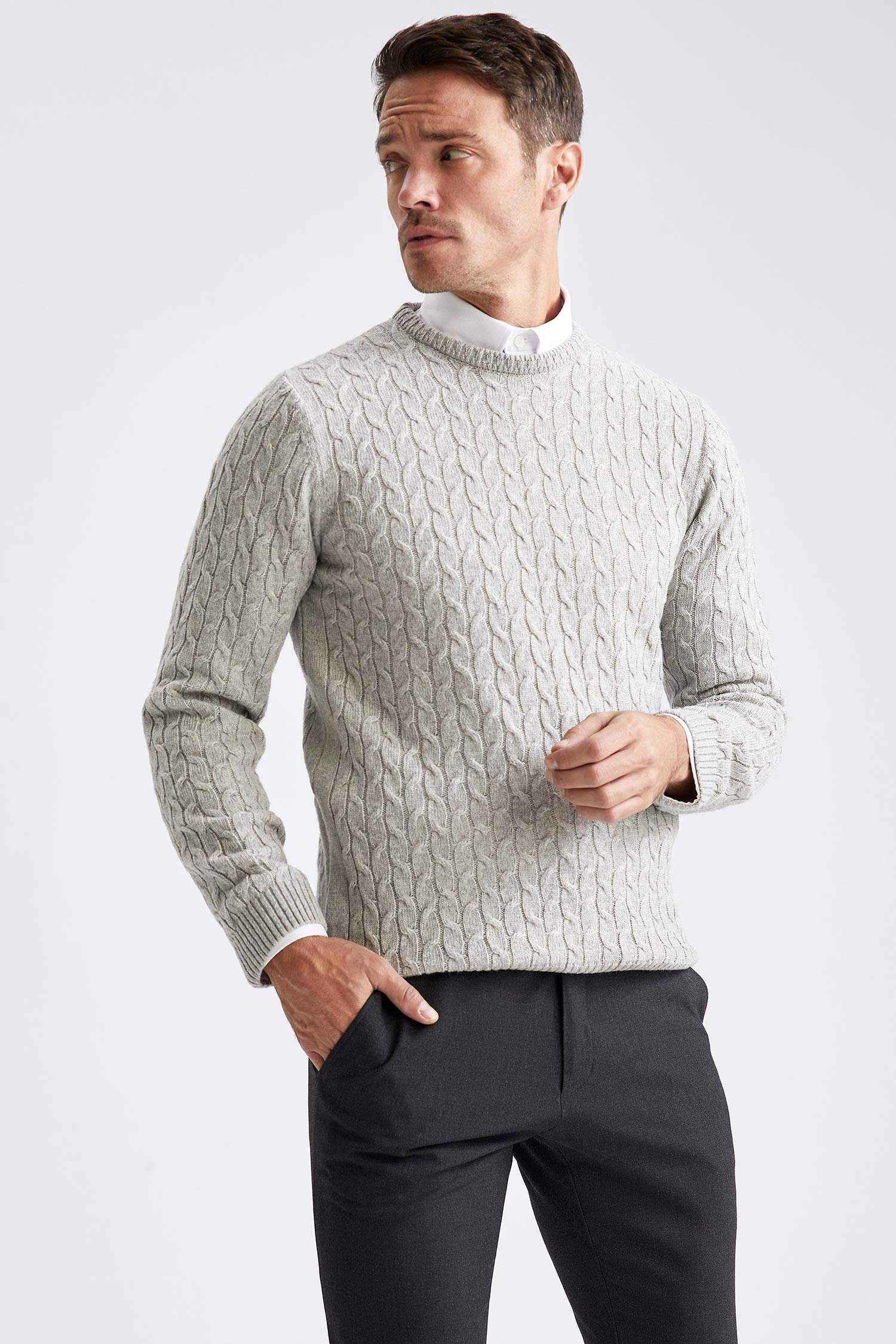 Slim Fit Bisiklet Yaka Triko Kazak