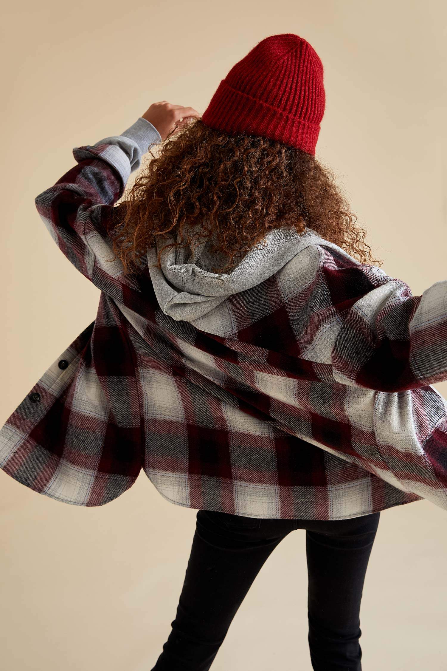 Retro Ekoseli Relax Fit Cep Detaylı Flanel Oduncu Gömlek Tunik