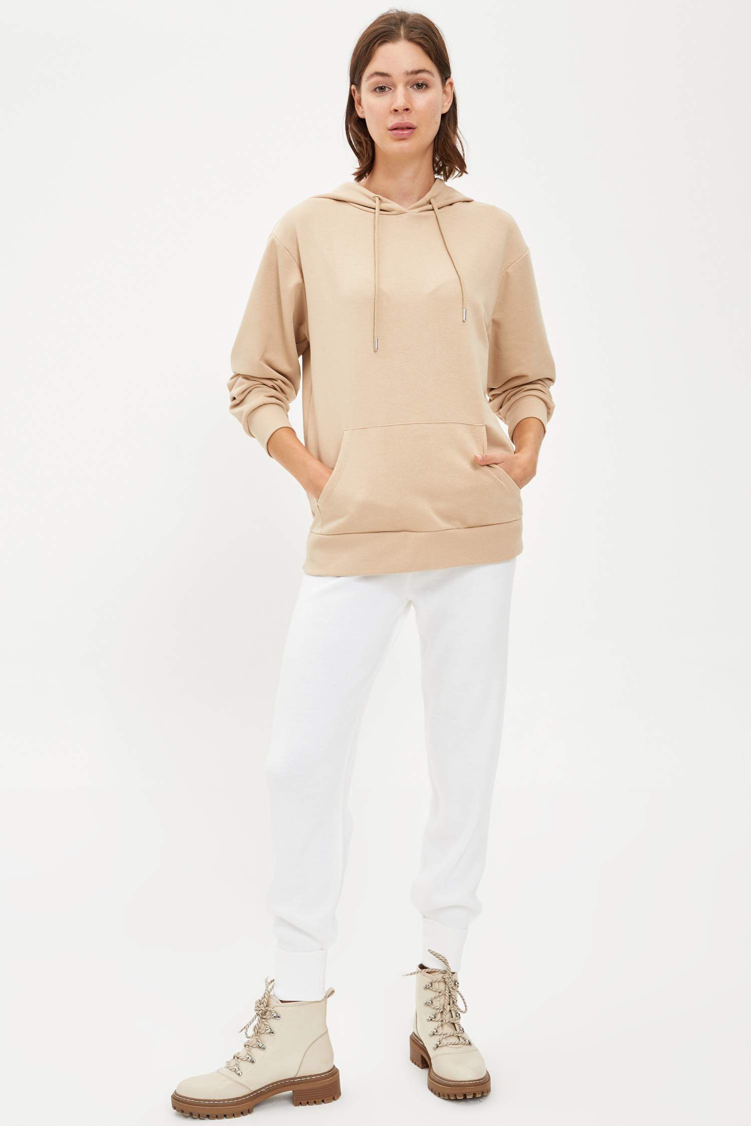 Kapüşonlu Relax Fit Basic Sweatshirt