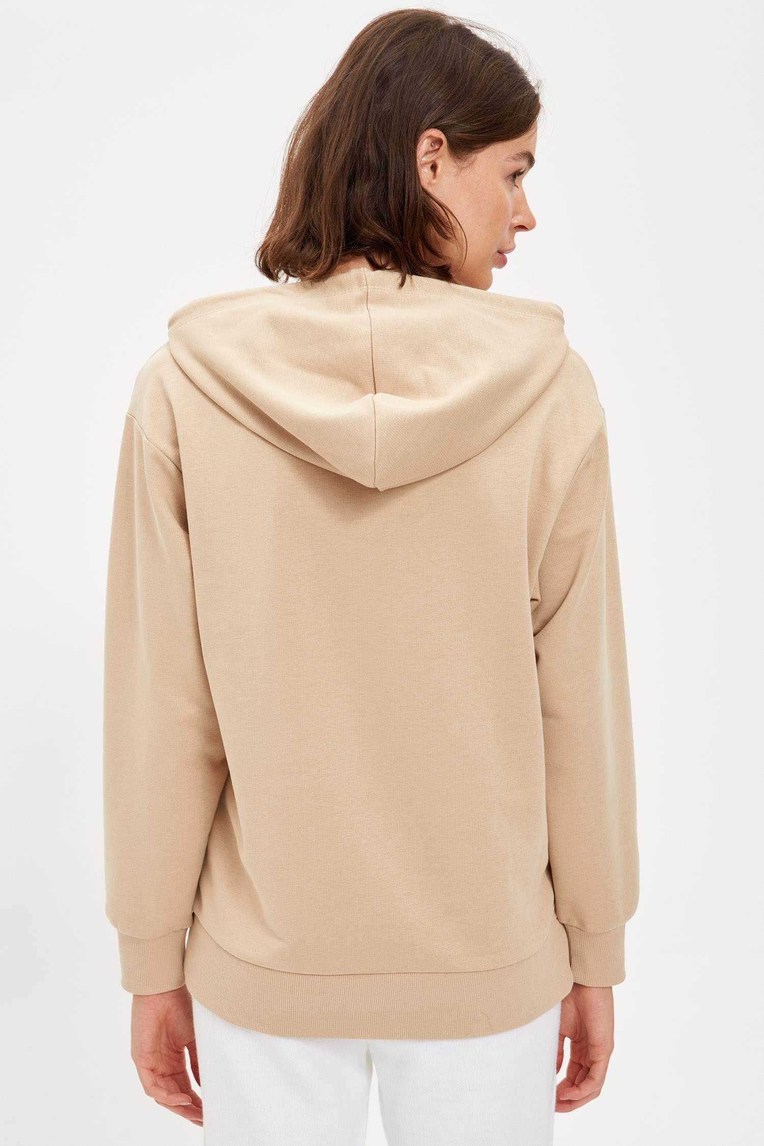 Kapüşonlu Relax Fit Basic Sweatshirt
