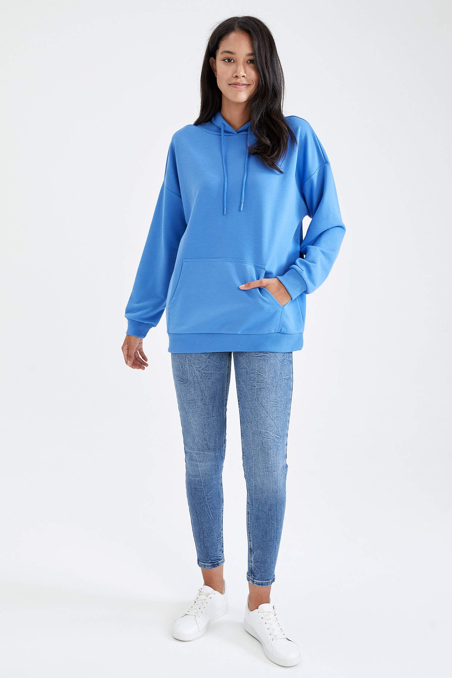 Oversize Fit sevgililer Günü Kapüşonlu Basic Sweatshirt