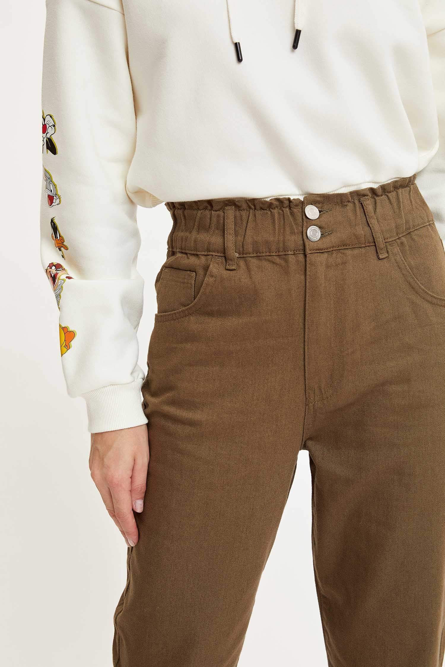 Beli Lastikli Slouchy Pantolon