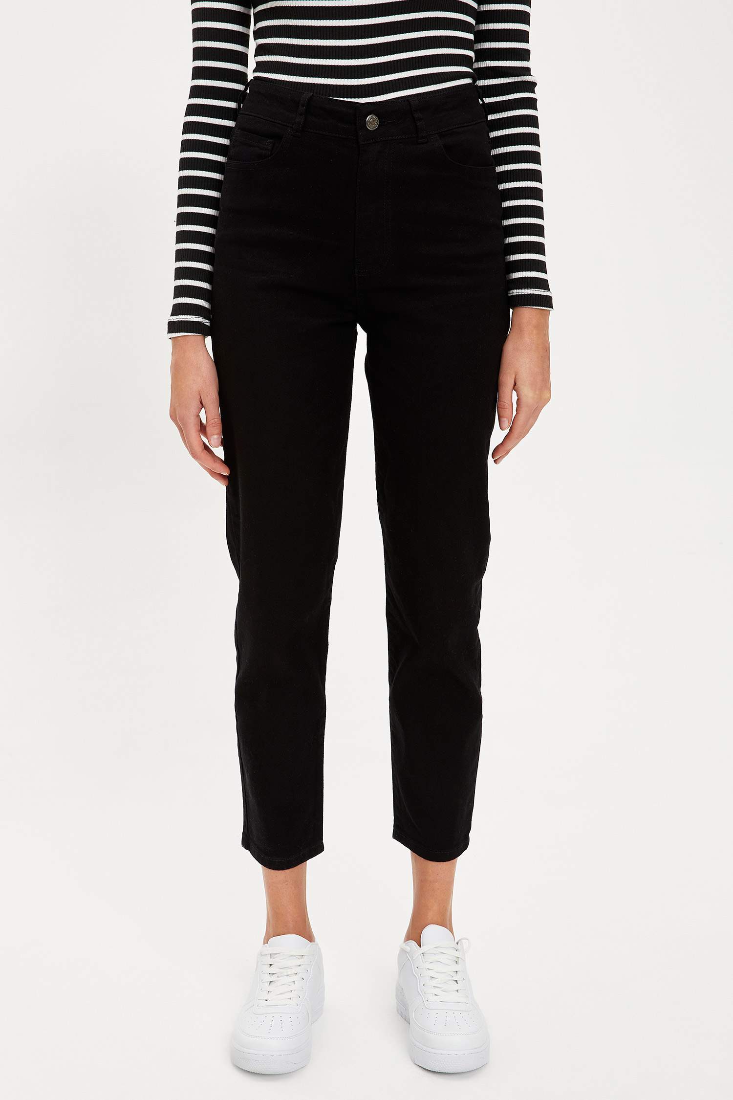 Dokuma Yüksek Belli Slim Fit Pantolon