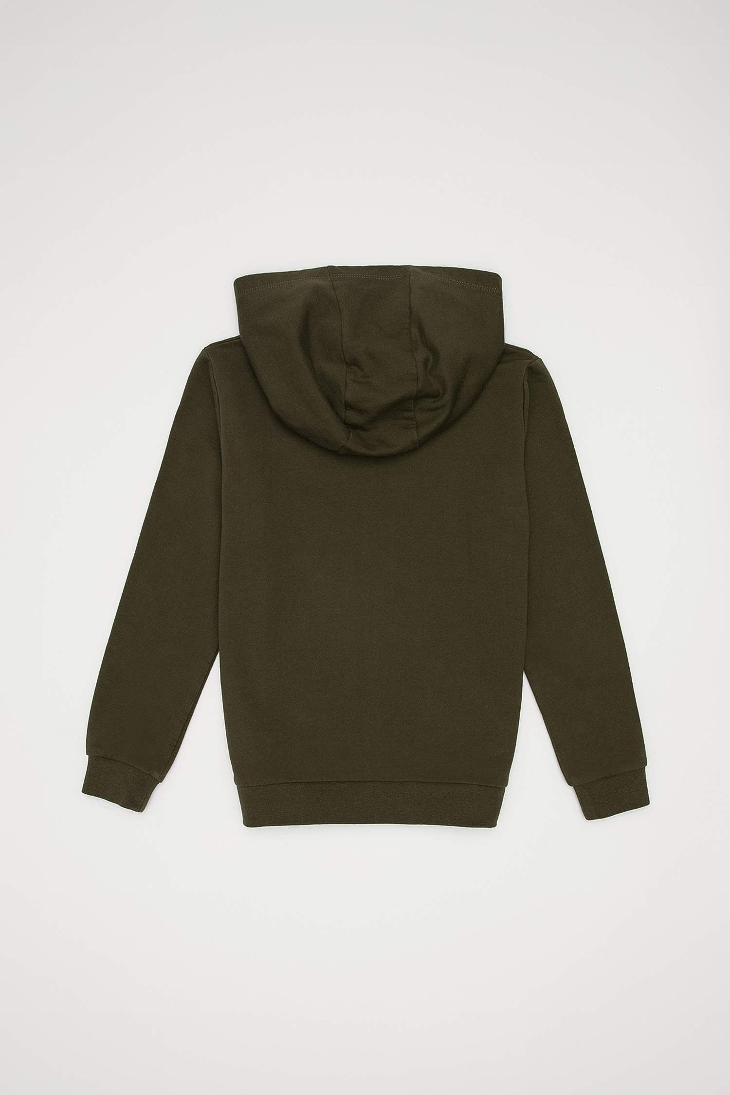 Erkek Çocuk Slogan Desenli Kapüşonlu Kanguru Cepli Sweatshirt