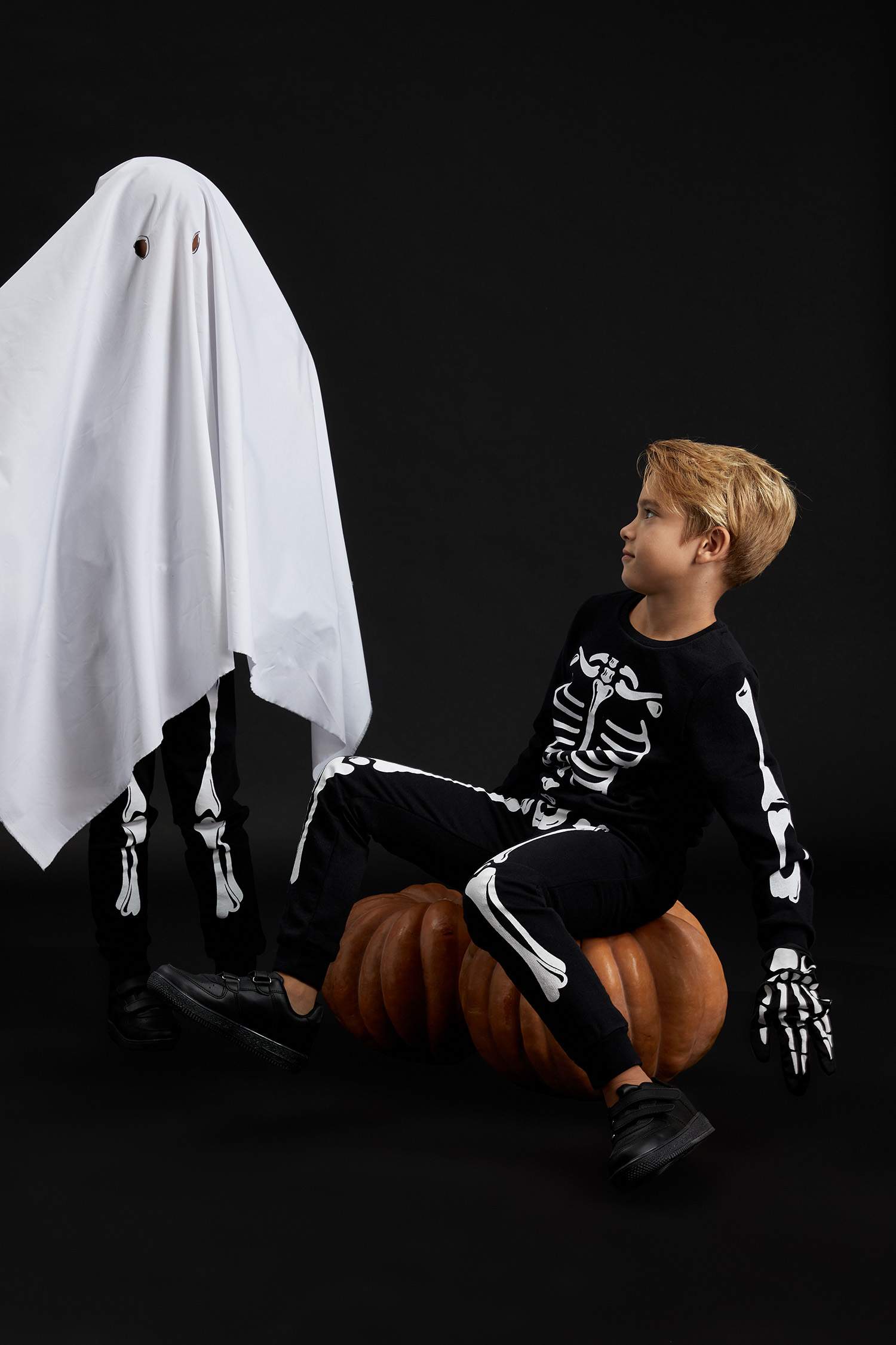 Erkek Çocuk Halloween Temalı İskelet Adam Baskılı 2'li Takım