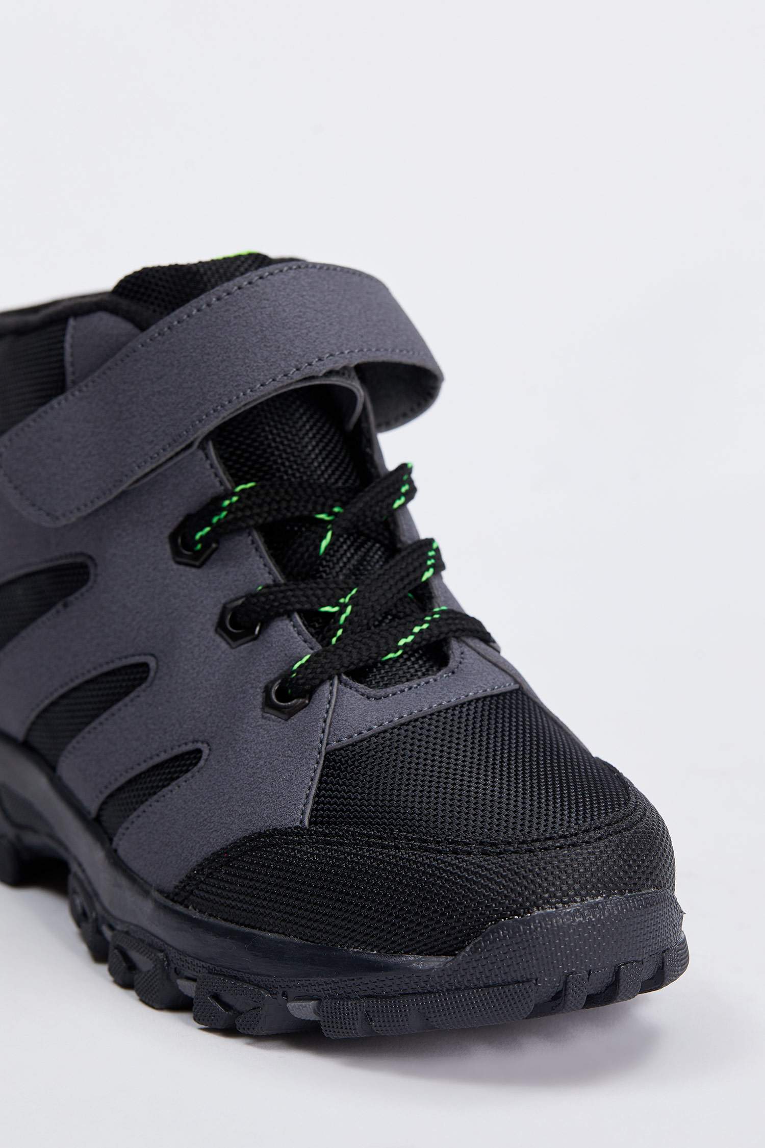 Erkek Çocuk Kışlık Bağcıklı Cırt Cırtlı Trekking Bot