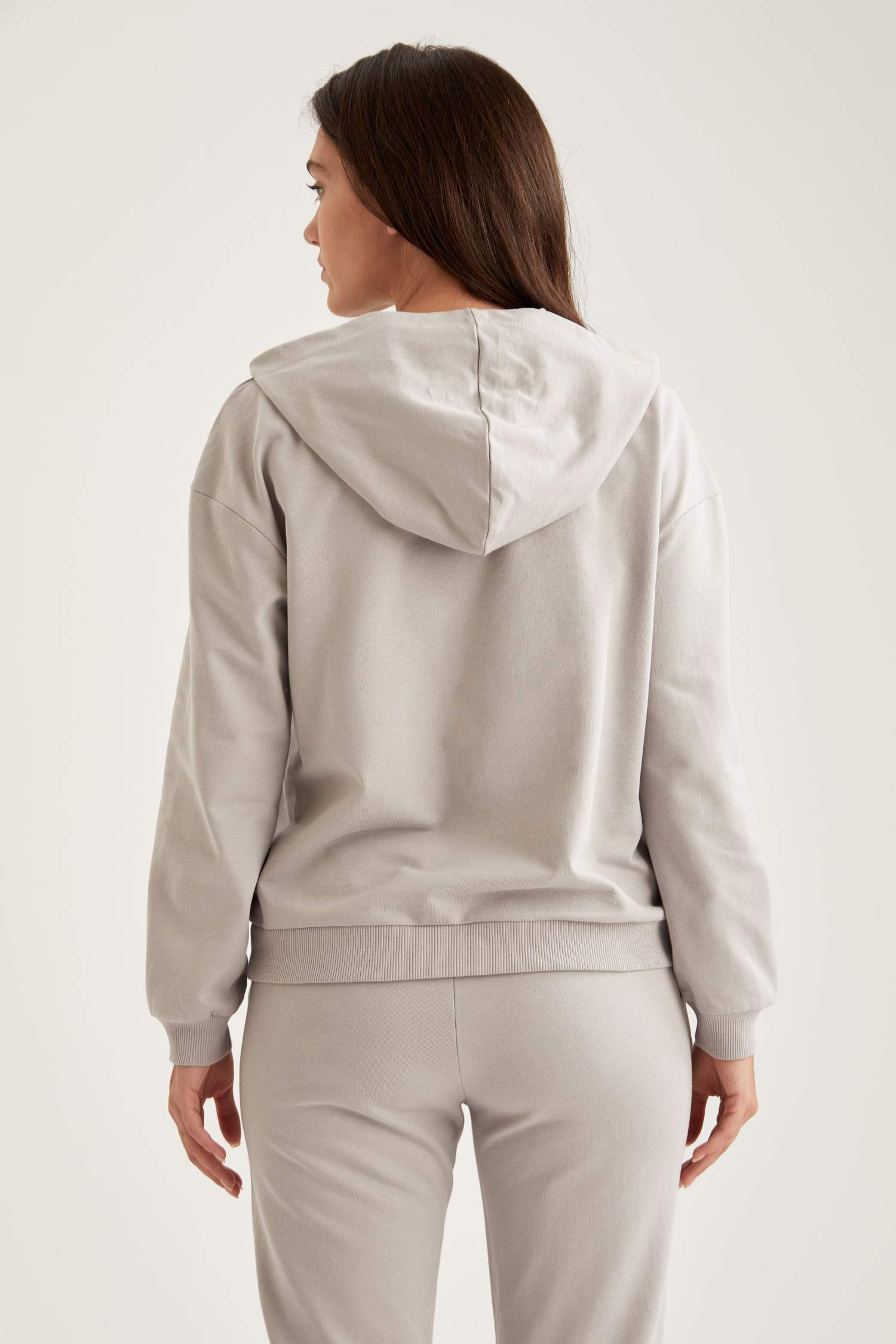 Organik Pamuklu Yazı Baskılı Kapüşonlu Sweatshirt
