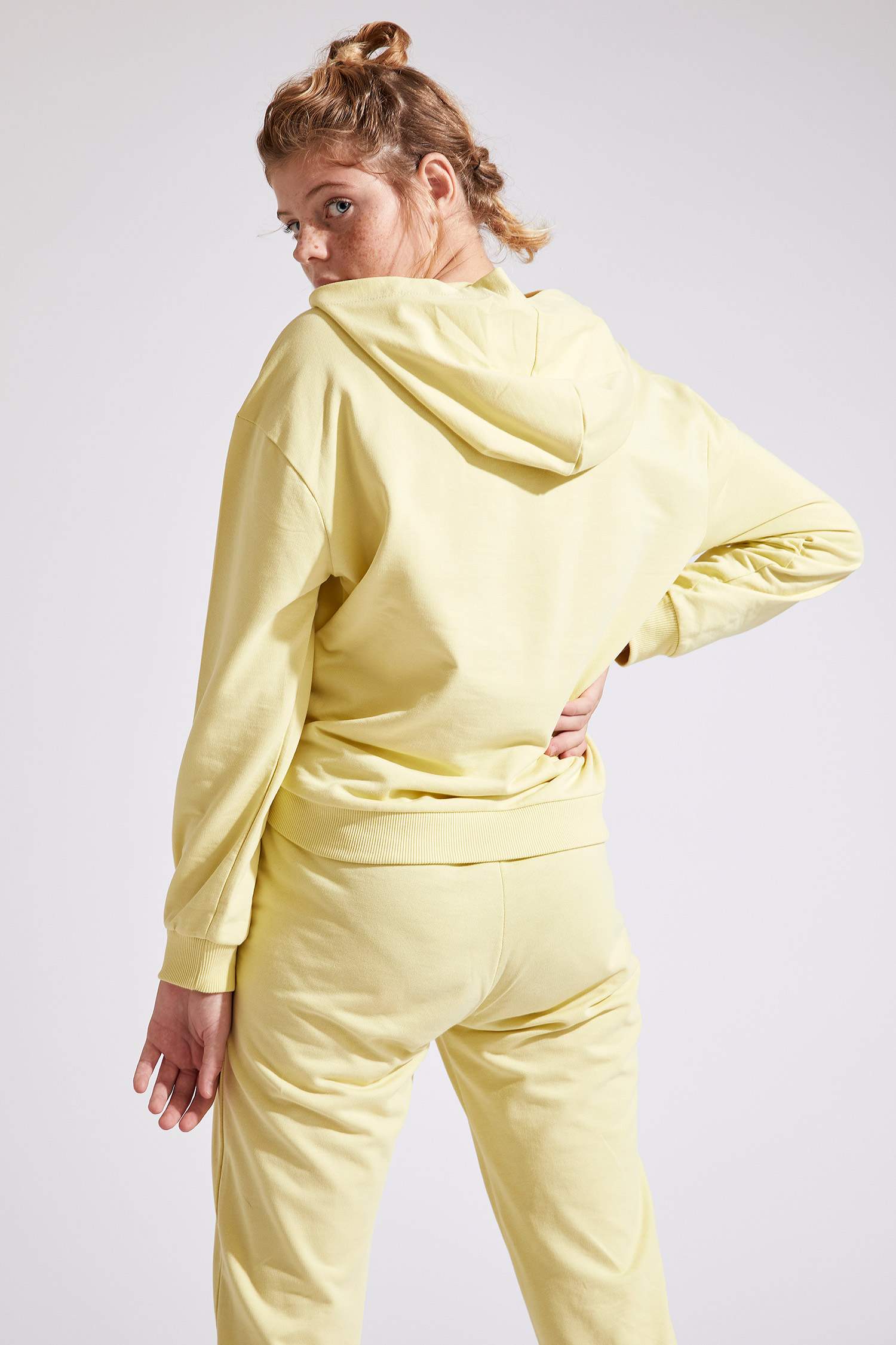 Organik Pamuklu Yazı Baskılı Kapüşonlu Sweatshirt