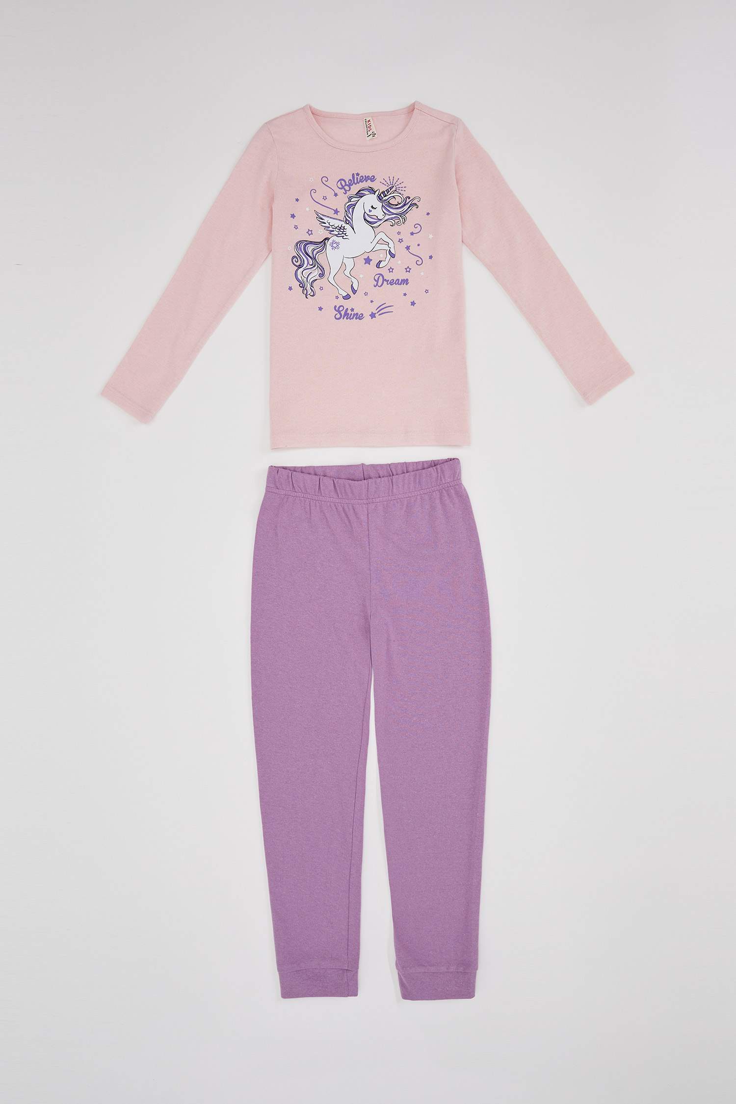 Kız Çocuk Unicorn Baskılı Pijama Takım