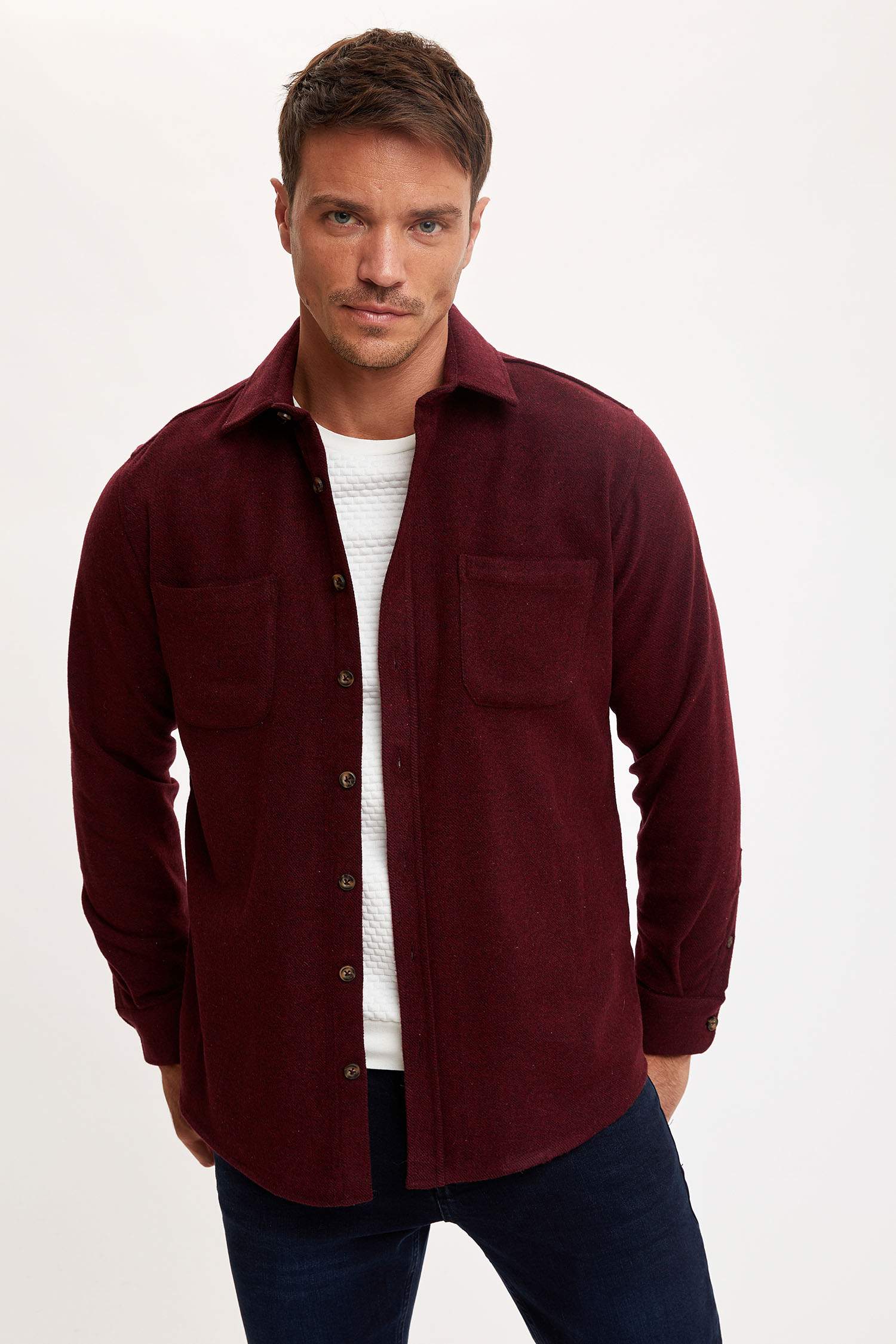 Modern Fit Uzun Kollu Oduncu Gömlek Ceket